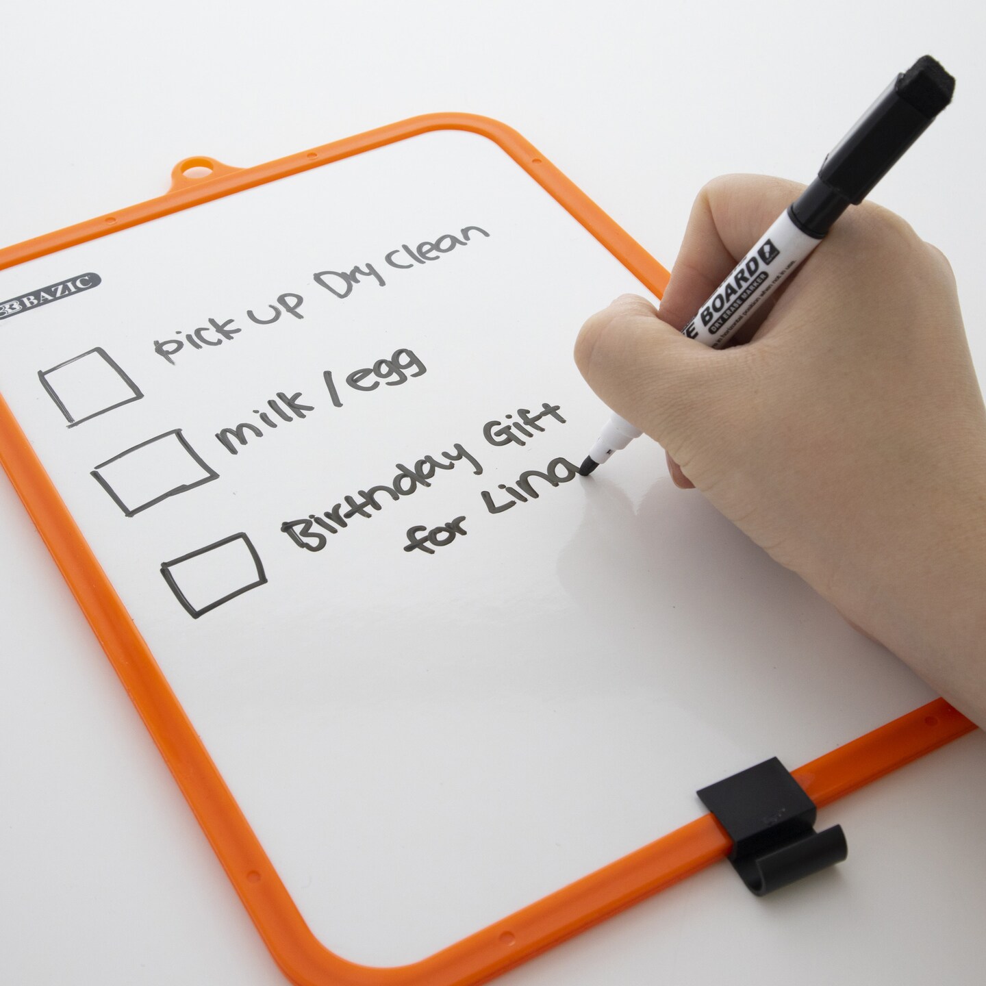 BAZIC Double Sided Dry Erase Learning Board 7.4" X 10.3" w/ Marker