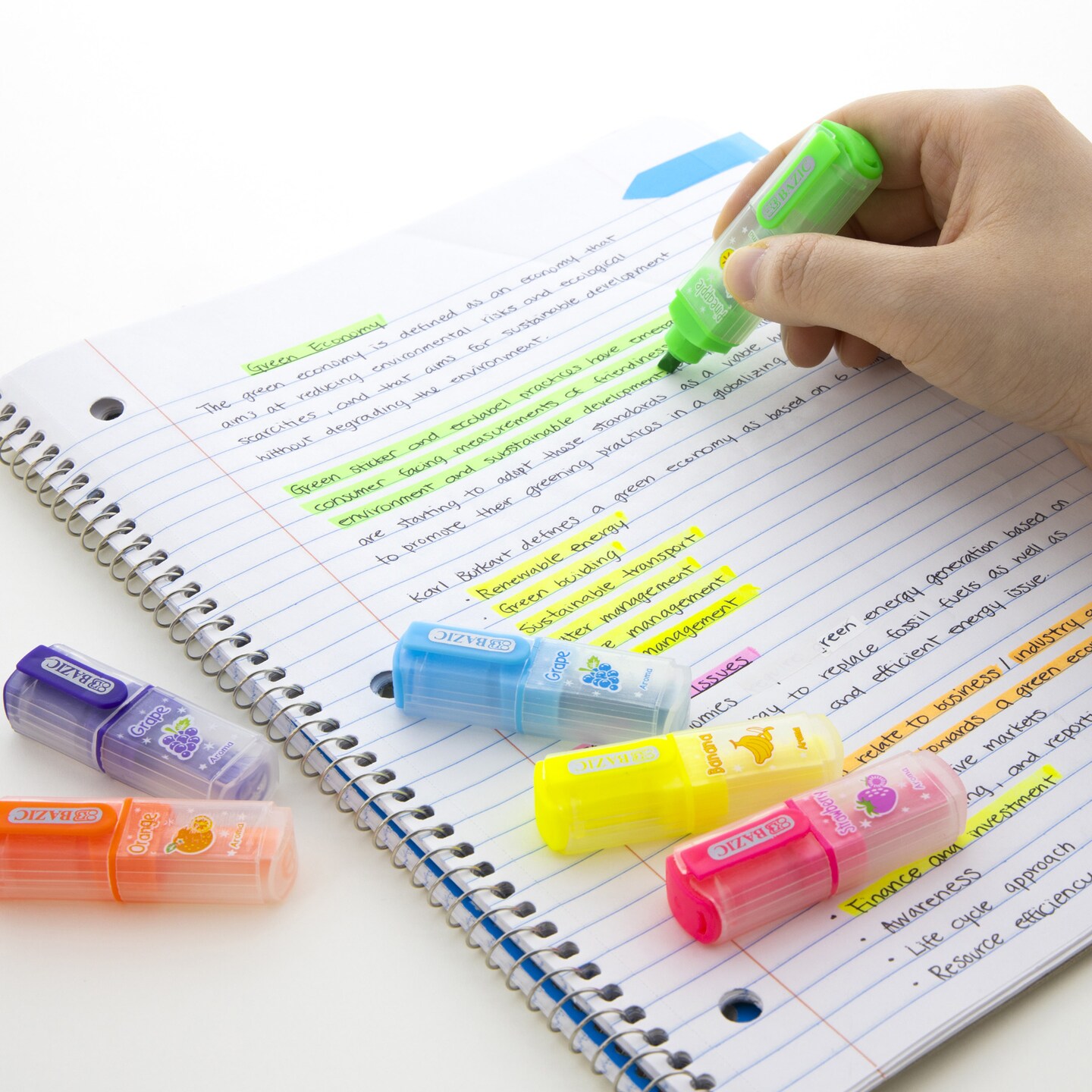 BAZIC Fruit Scented Mini Highlighters (6/Pack)
