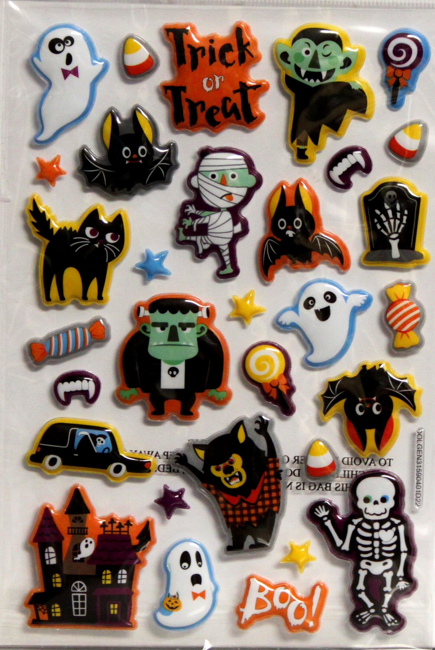 Designer Halloween Icons Dimensional Pillow Stickers