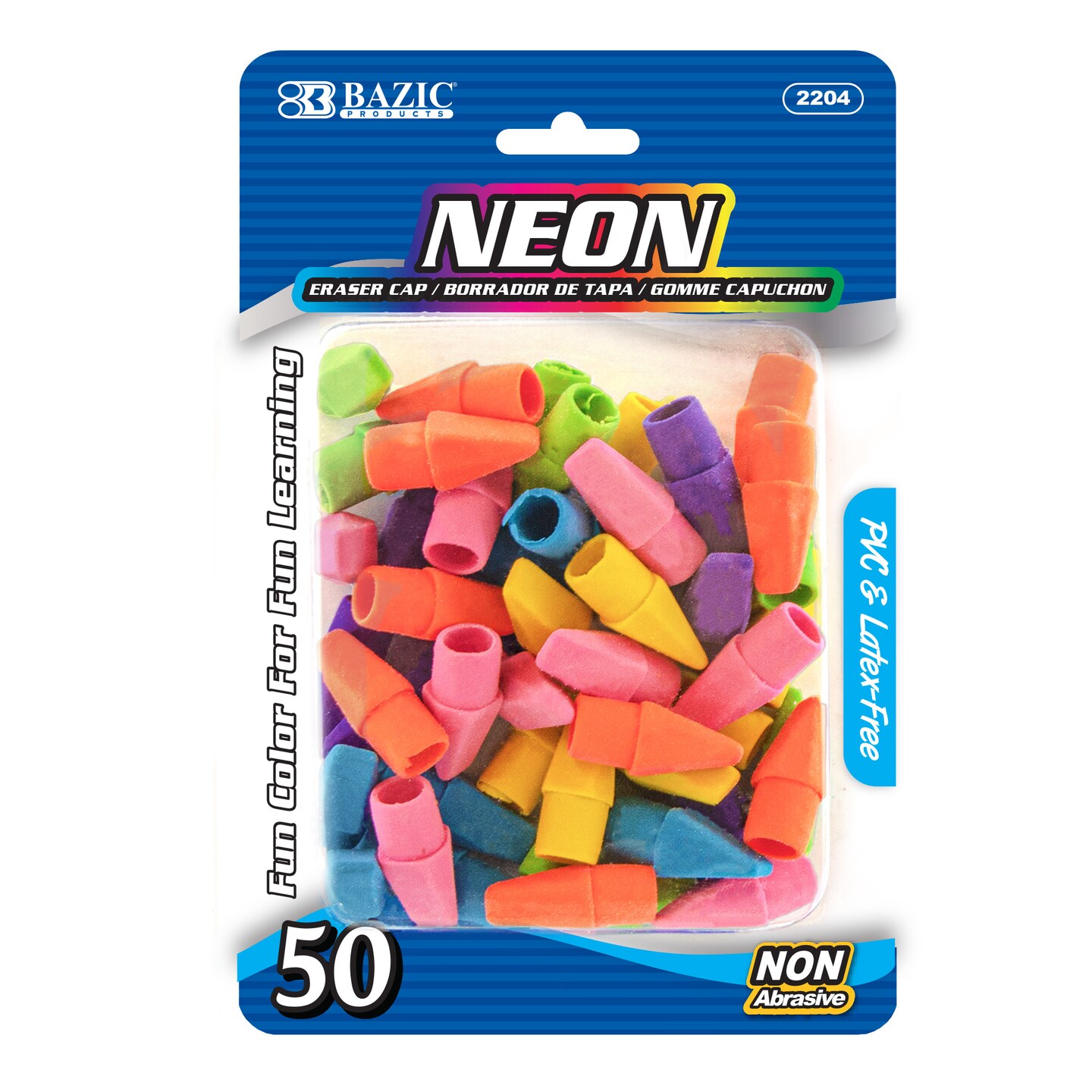 BAZIC Neon Eraser Top (50/Pack)