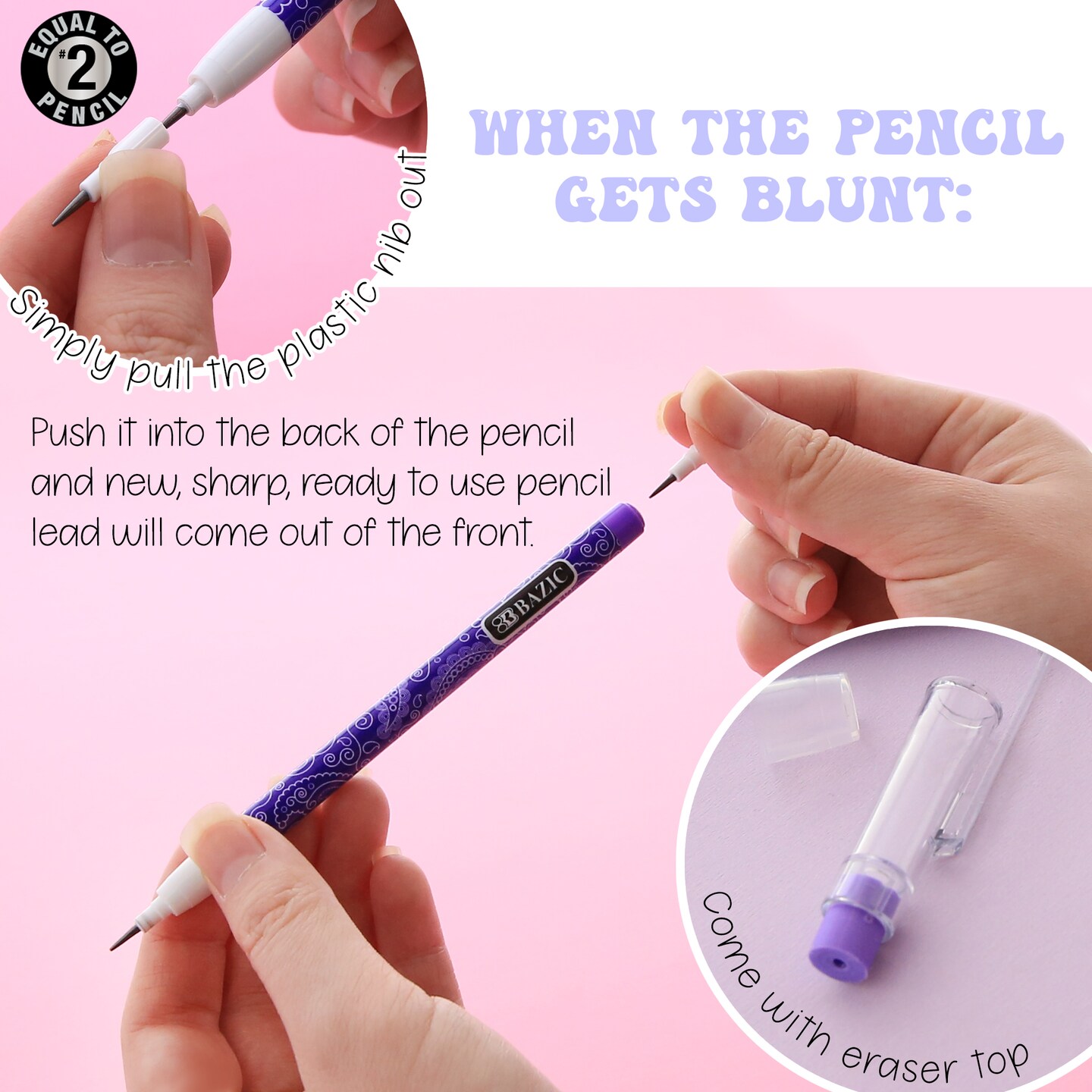 BAZIC Multi-Point Pencil Paisley (8/Pack)