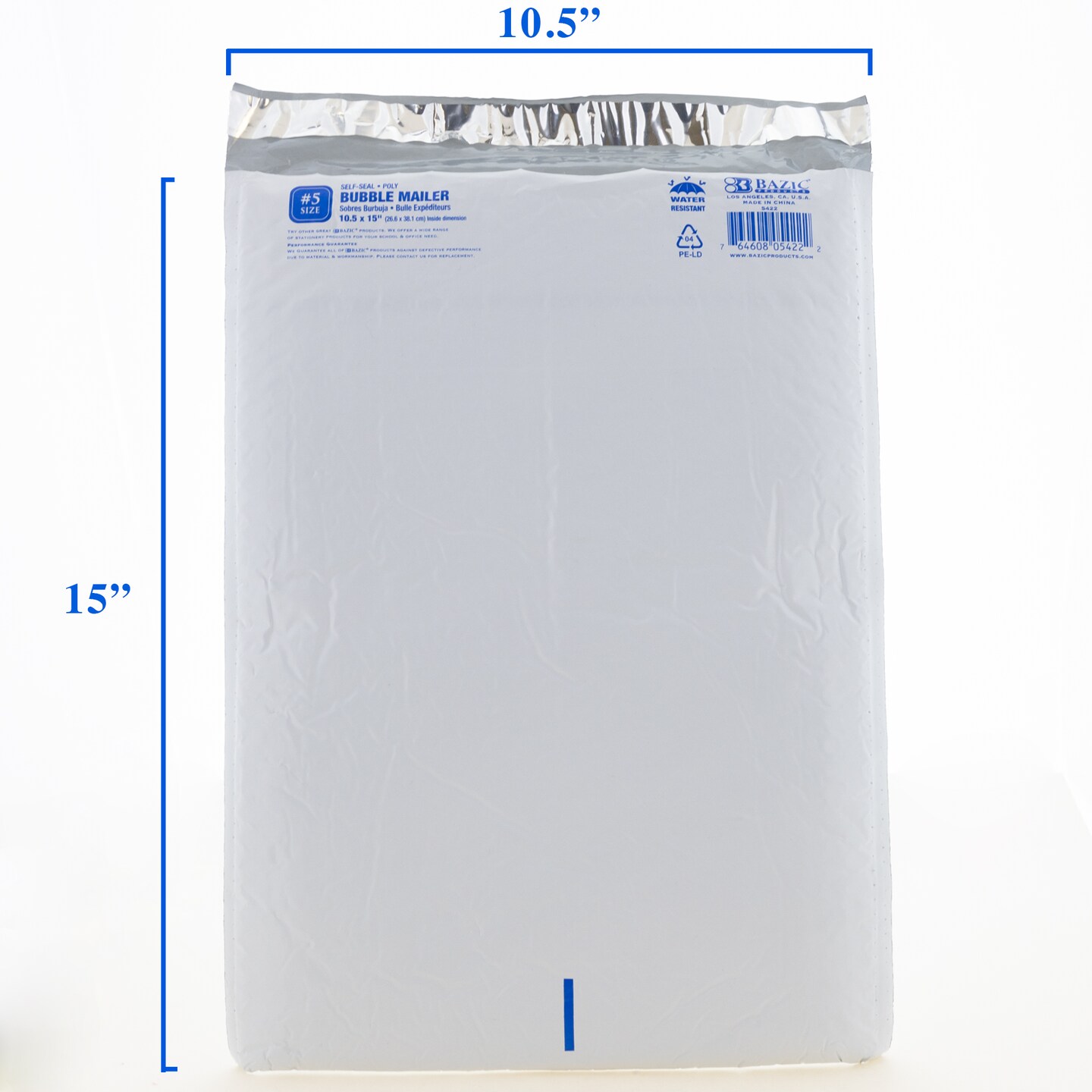 BAZIC Poly Bubble Mailer (#5)10.5&#x22; x 15&#x22; (2/Pack)