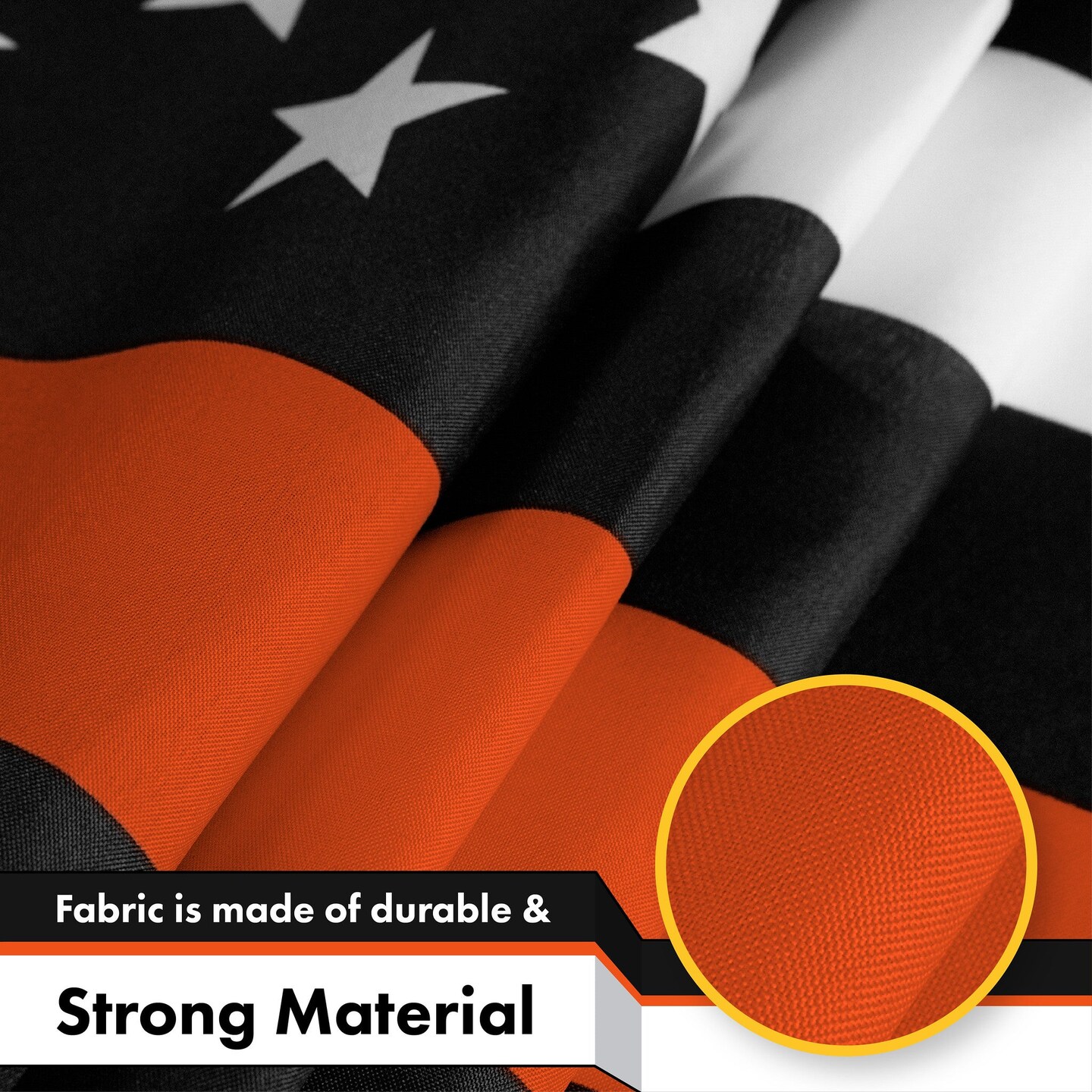 G128 - Thin Orange Line American Flag 150D Polyester 3x5 FT Printed Flag - Honoring Men Women Search and Rescue Brass Grommets Indoor/Outdoor - Much Thicker More Durable Than 100D 75D Polyester