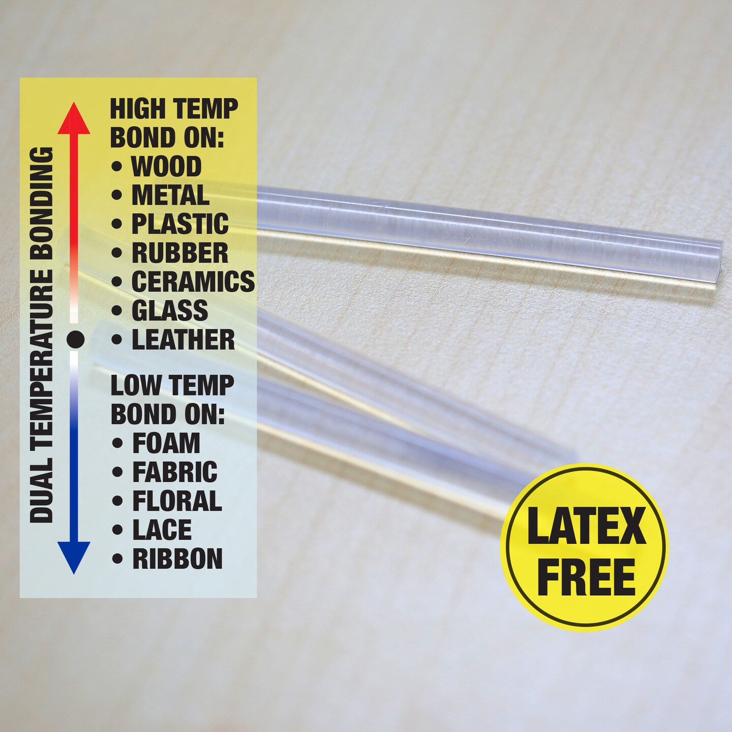 BAZIC Hot Melt Glue Sticks Dual Temp. Mini 7.87" x 0.27" (10/Box)