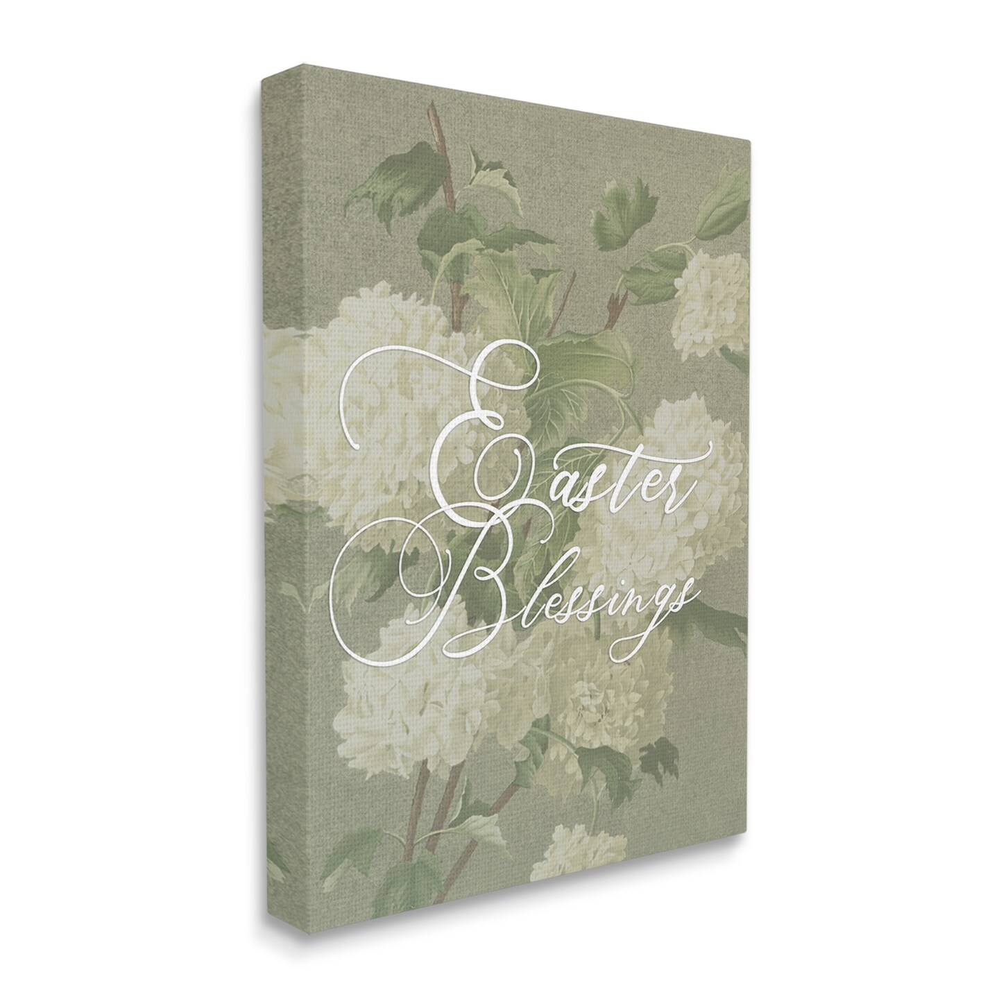 Stupell Industries Easter Blessings White Hydrangeas Canvas Wall Art