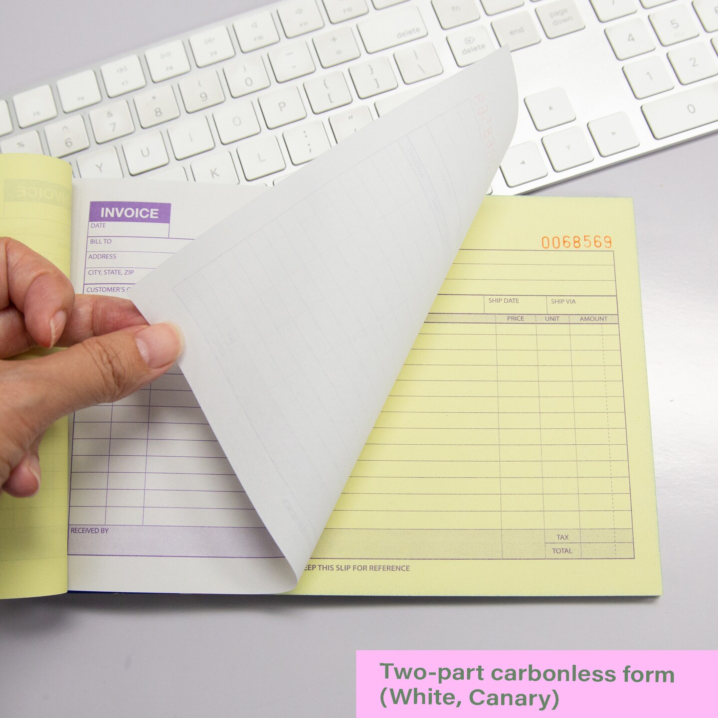 BAZIC Invoice Book 2-Part Carbonless 5 9/16" x 8 7/16" (50 Sets)