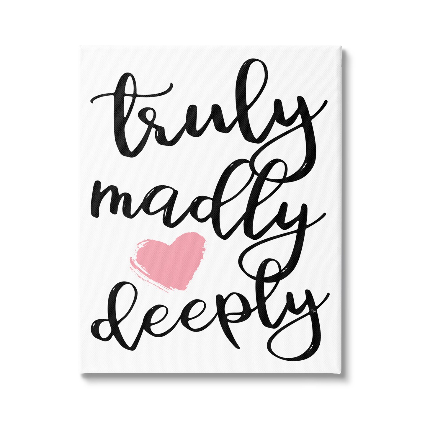 Stupell Industries Truly Madly Deeply Romantic Heart Canvas Wall Art