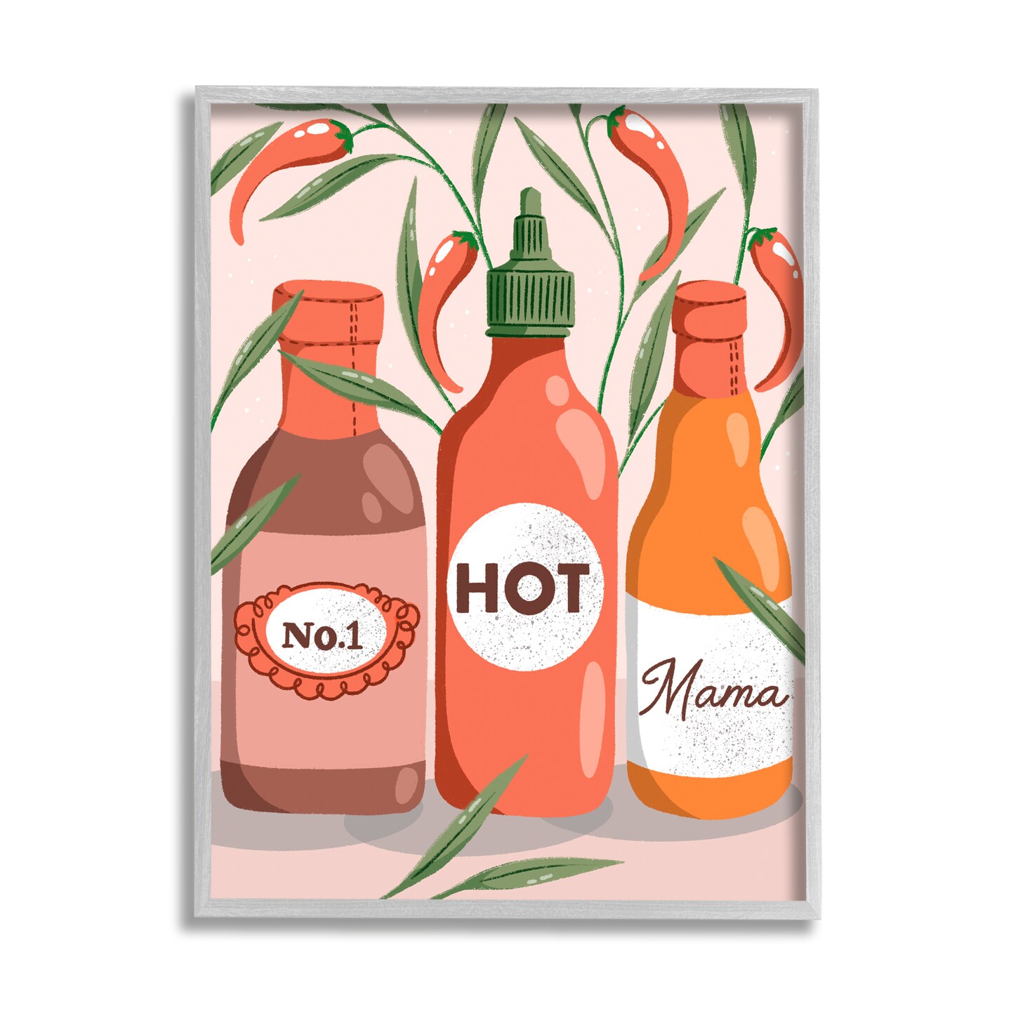 Stupell Industries No.1 Hot Mama Chili Sauce Black Framed Giclee Art