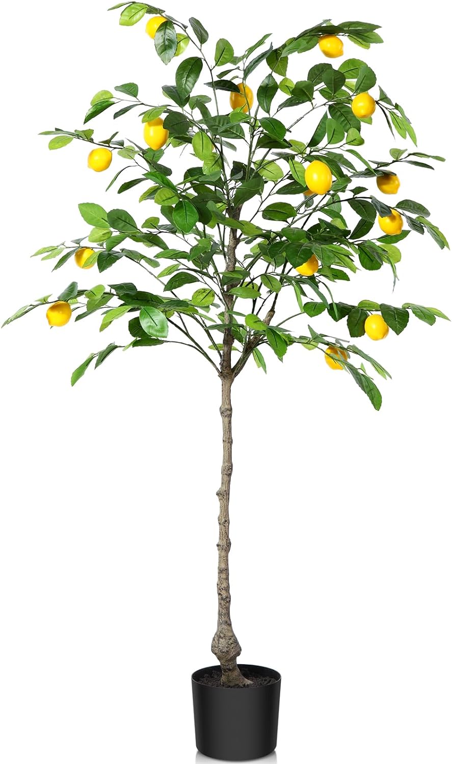 Lifelike Artificial Lemon Tree: Pre-Potted Faux Plant for Home and Office Decor