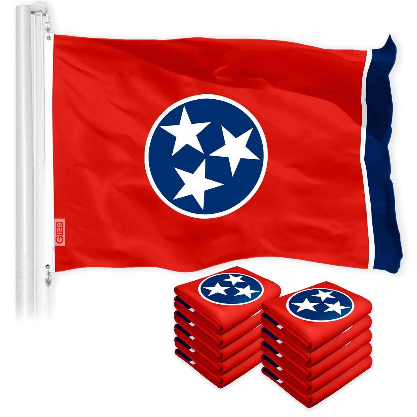 Tennessee TN State Flag 3x5 Ft 10-Pack 150D Printed Polyester By G128 ...