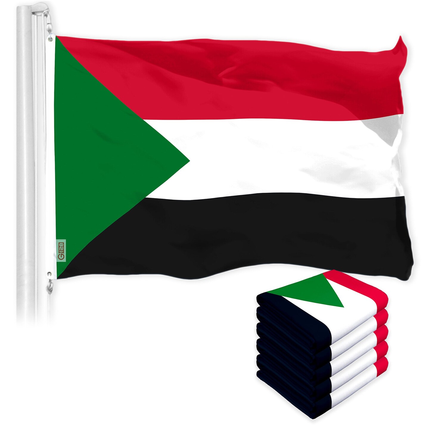 G128 5 Pack: Sudan Sudanese Flag | 3x5 Ft | LiteWeave Pro Series ...