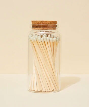 Cream Tip Wooden Matches With Jar, 4 Inches