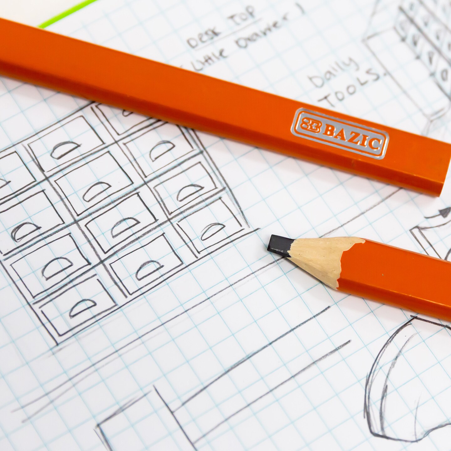 BAZIC Wood Carpenter&#x27;s Pencil (5/Pack)