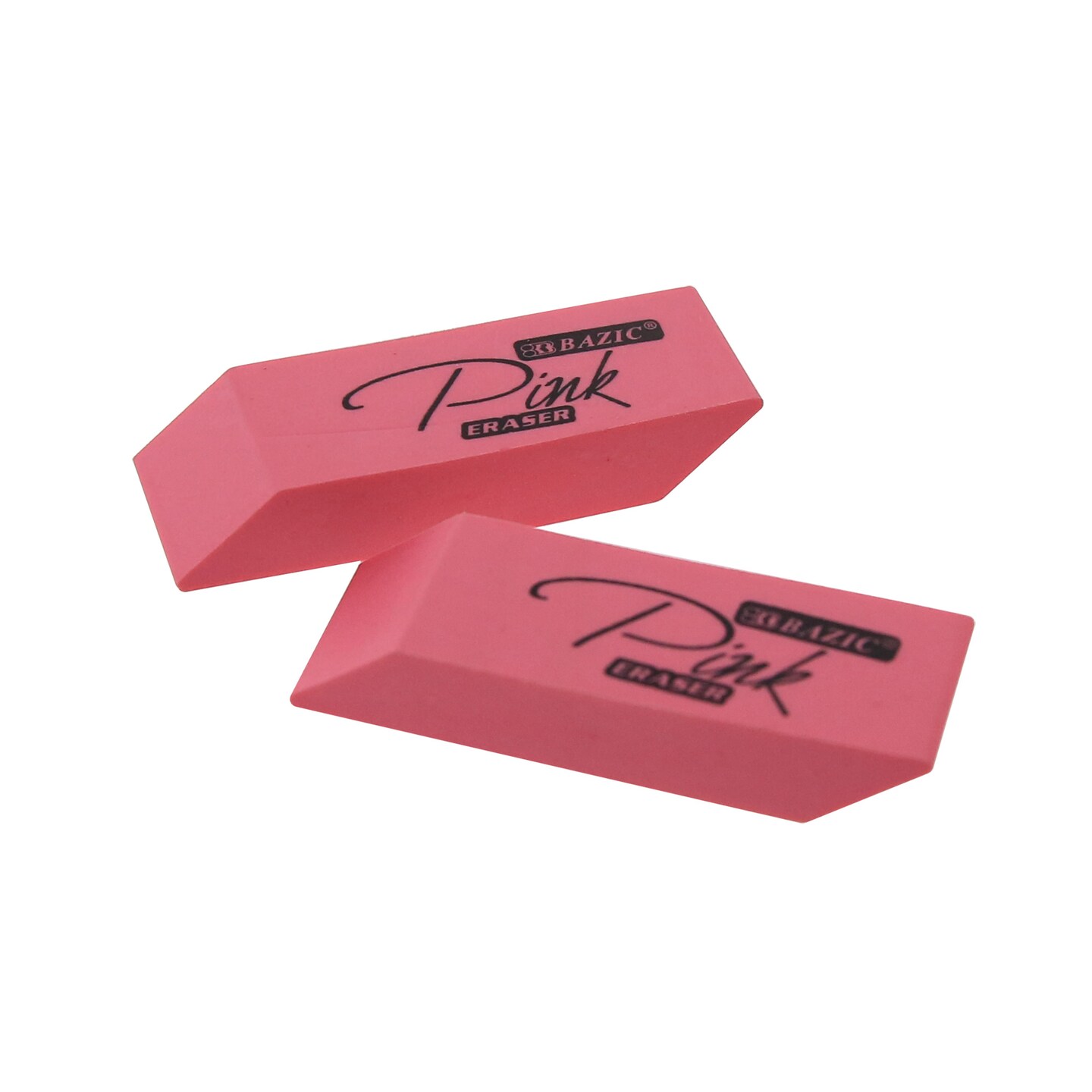 BAZIC Pink Bevel Eraser (4/Pack)