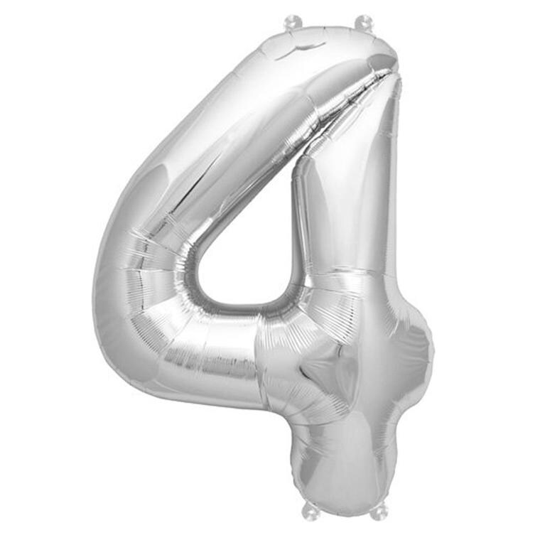 1 pc Silver 16&#x22; Number Festive Mylar Foil Balloon