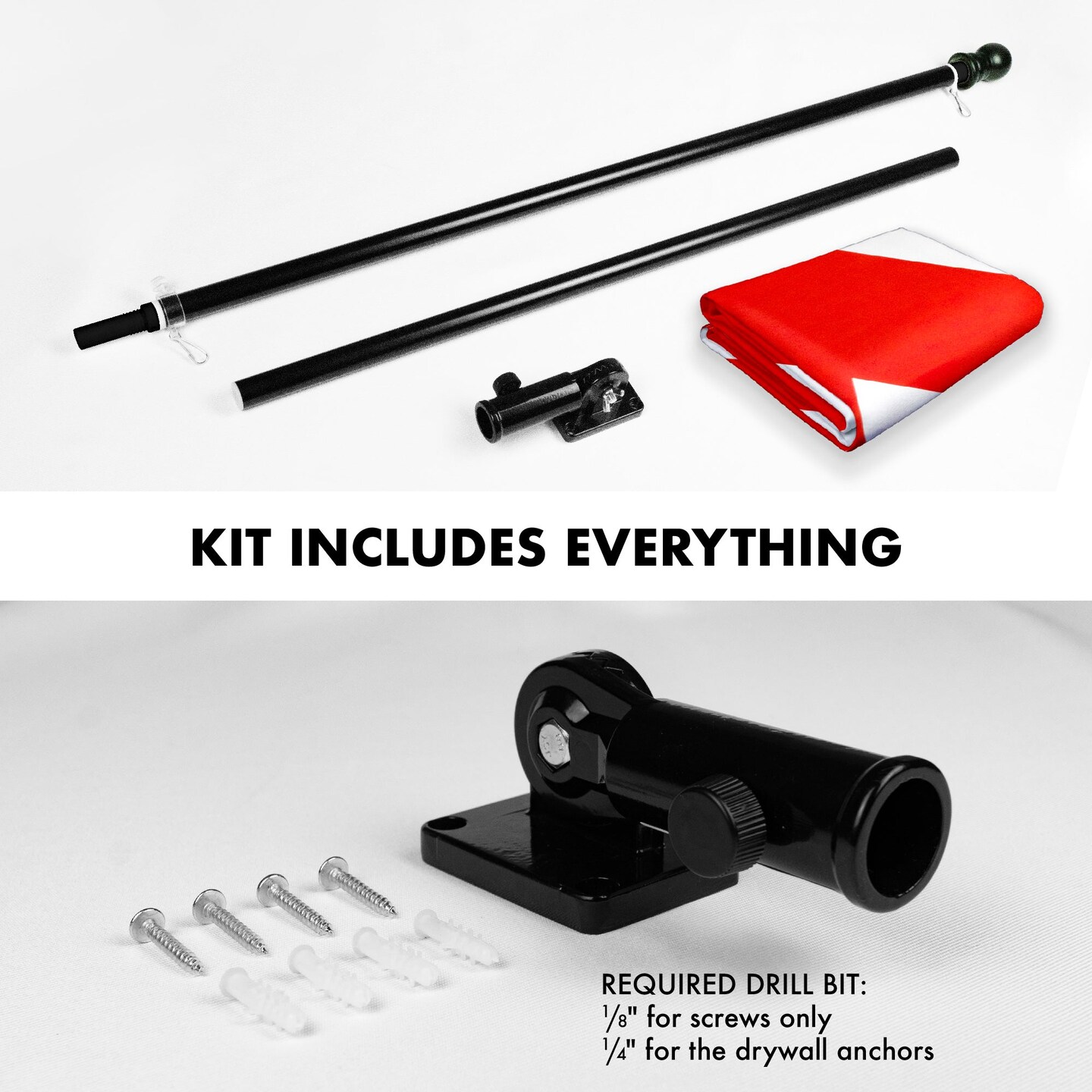 G128 Combo Pack: 6 Feet Tangle Free Spinning Flagpole (Black) Alabama AL State Flag 3x5 ft Printed 150D Brass Grommets (Flag Included) Aluminum Flag Pole