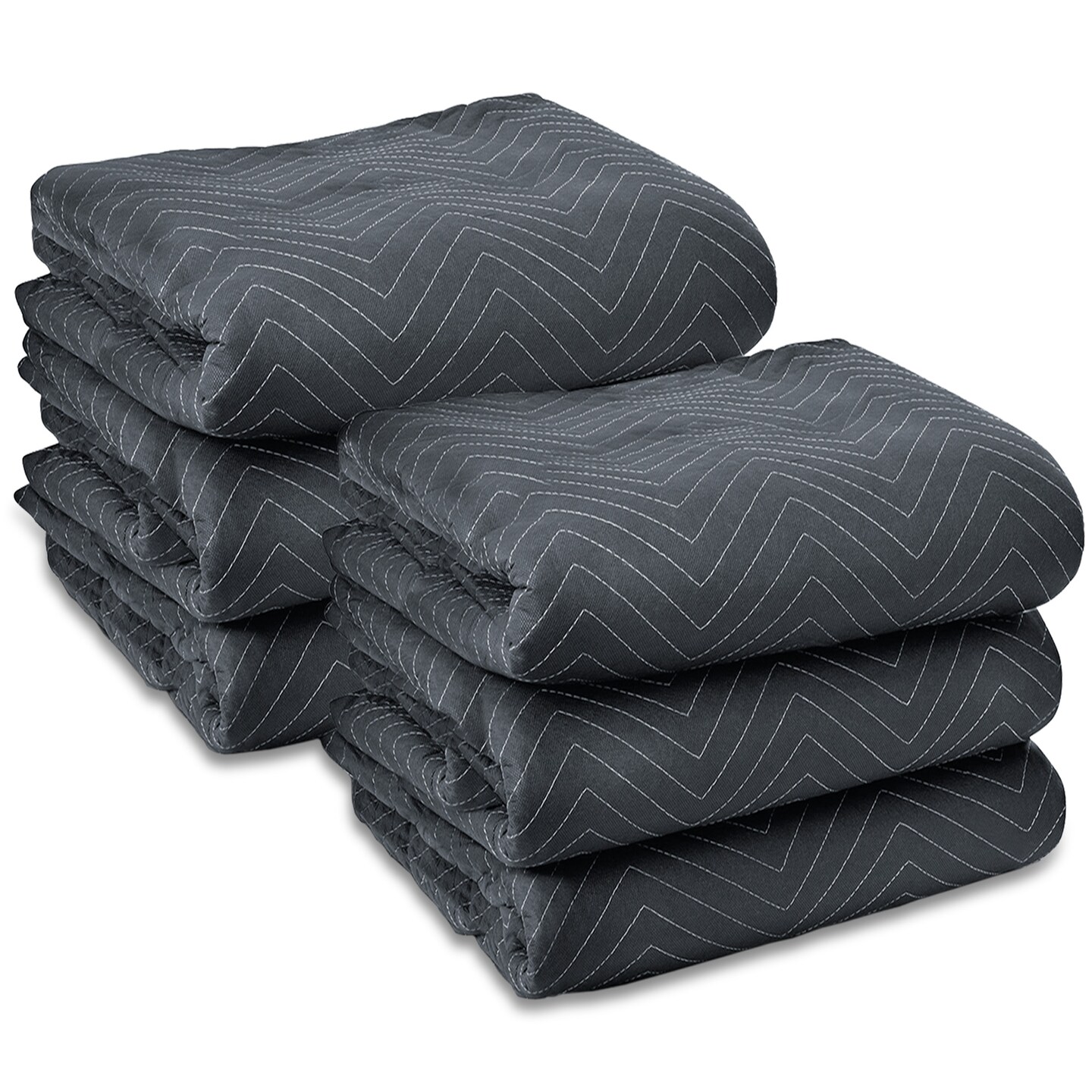 Sure-Max 6 Moving &#x26; Packing Blankets - Ultra Thick Pro - 72&#x22; x 40&#x22; - Professional Quilted Shipping Furniture Pads Black