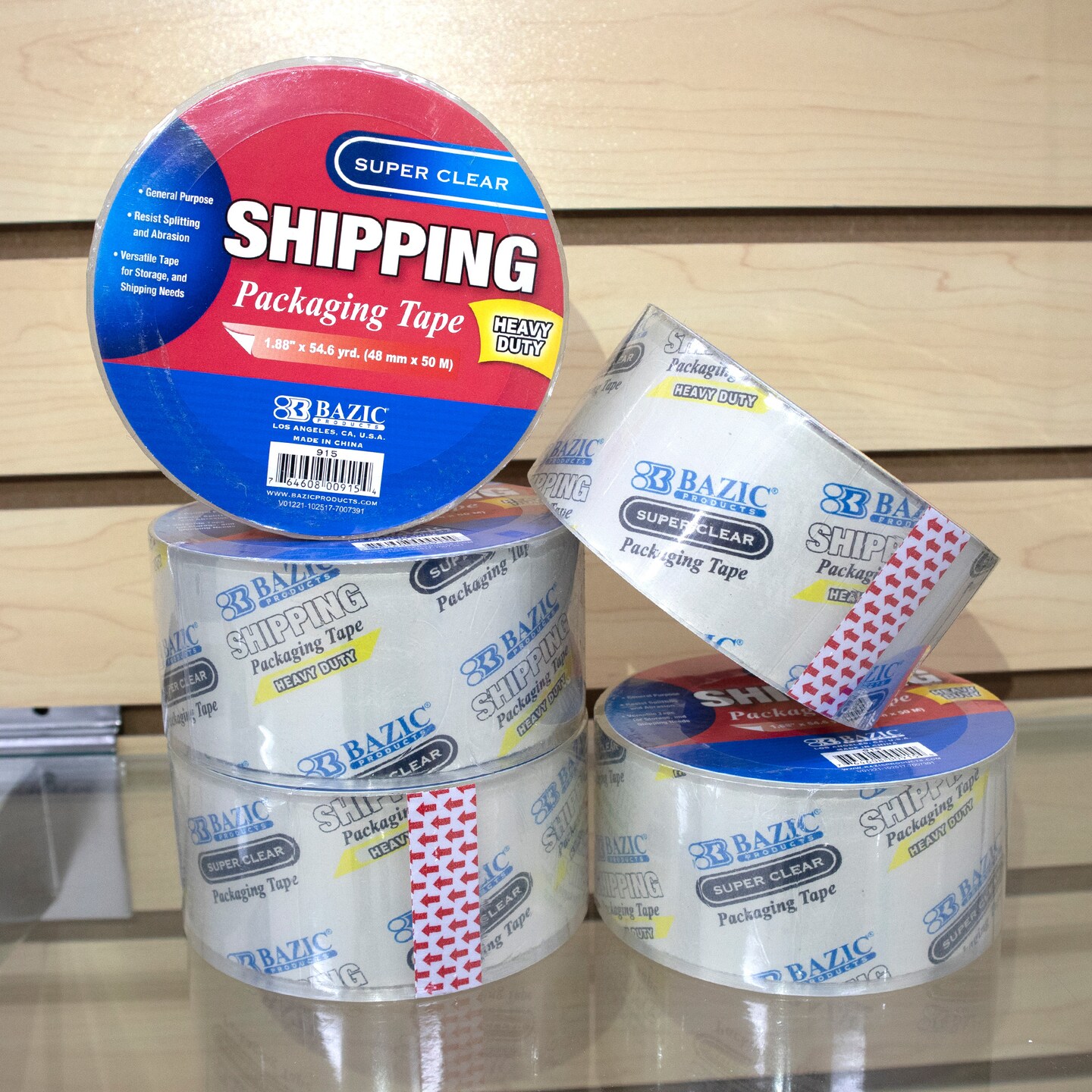 BAZIC Heavy Duty Super Clear Packing Tape 1.88&#x22; x 54.6 Yards