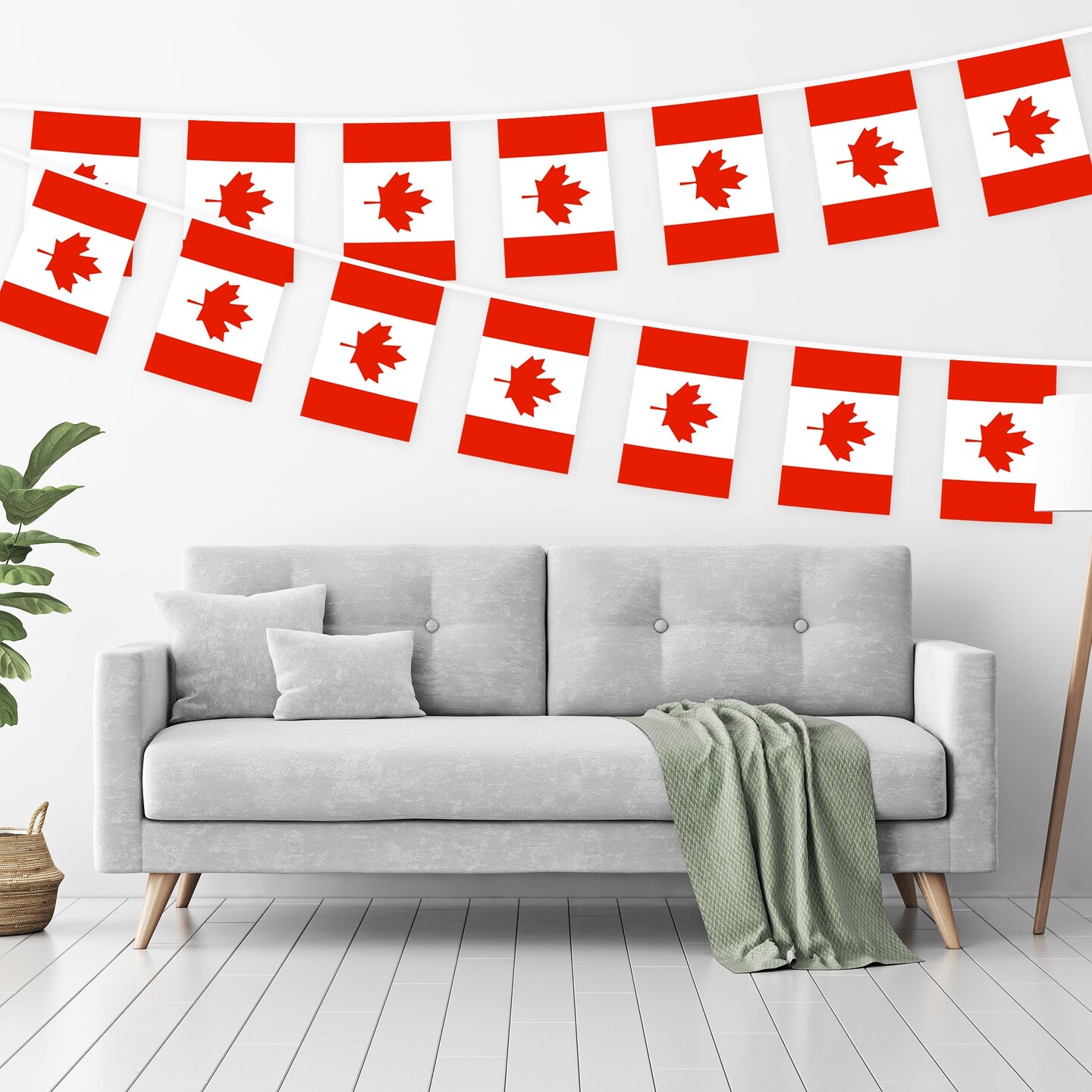 G128 Canada Canadian Bunting Banner | Flag 8.2 x 5.5 Inch, Full String 33 Feet | Printed 150D Polyester, Decorations For Bar, School, Festival Events Celebration