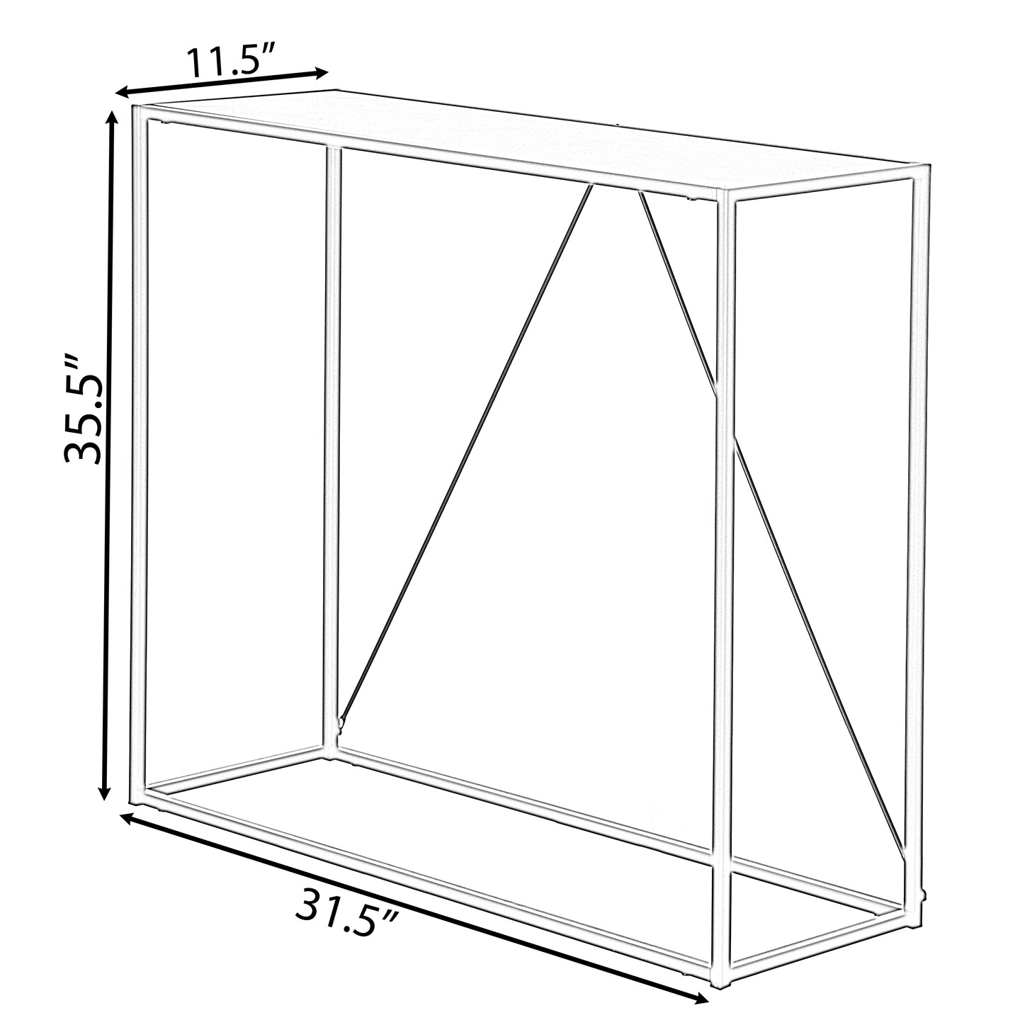 Modern Display Metal Console Table, for Dining, Entryway and Hallway, Black