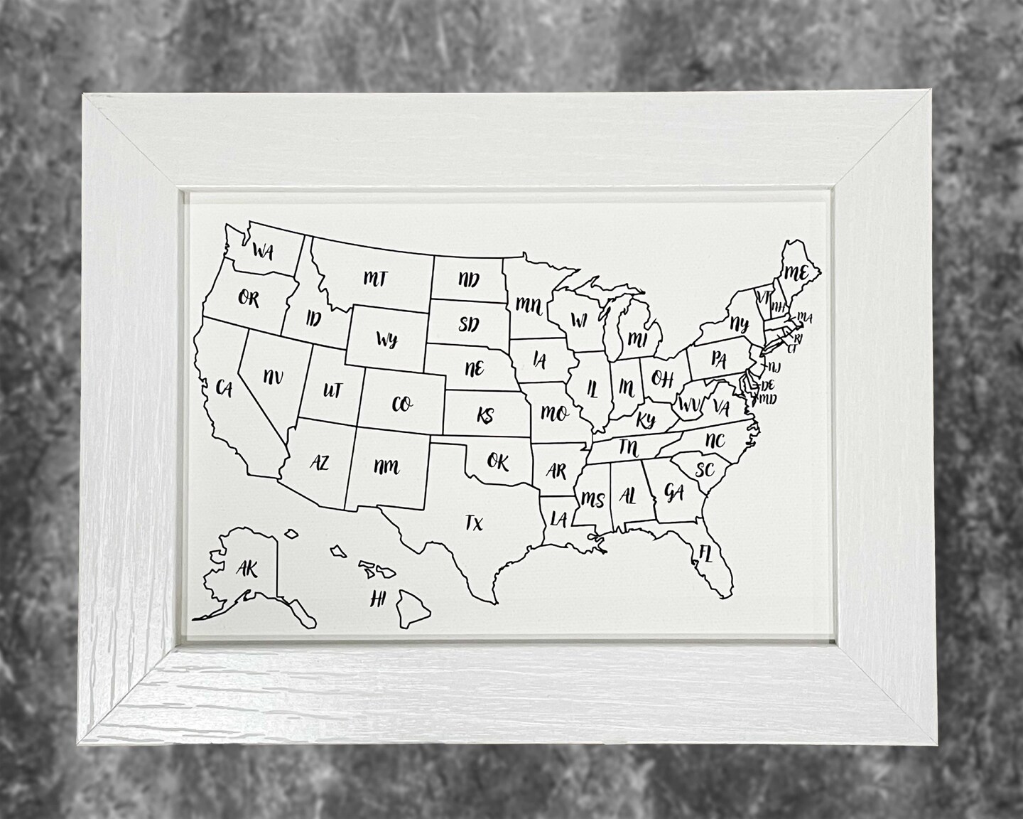 Small Push Pin Map of the United States Mini Map Travel Tracker 5x7 Framed Canvas US Wall Art Gift for Him Gift for Her Apartment Decor Tiny - image8