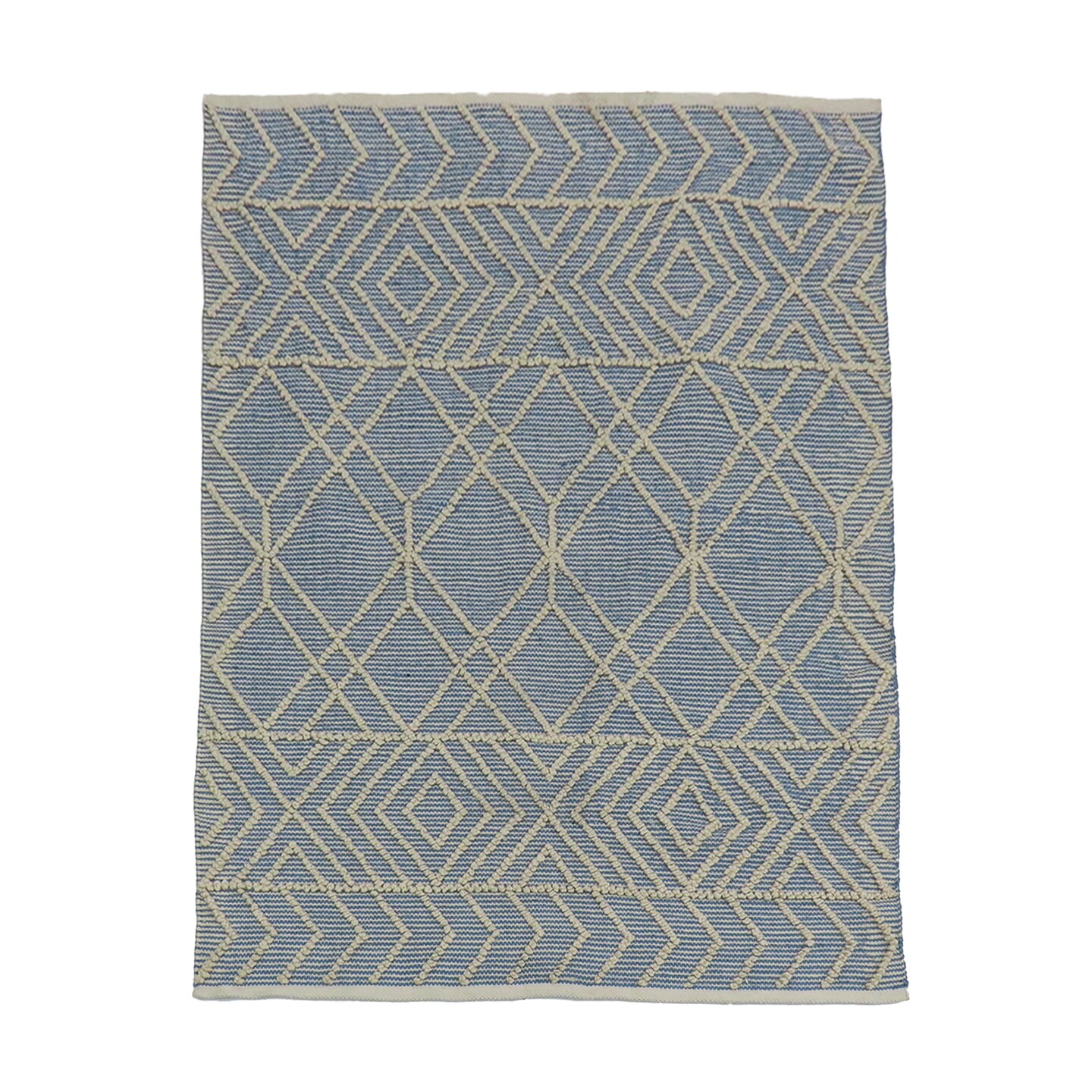 4x6 Hand Woven Outdoor Rug, Cloud Blue
