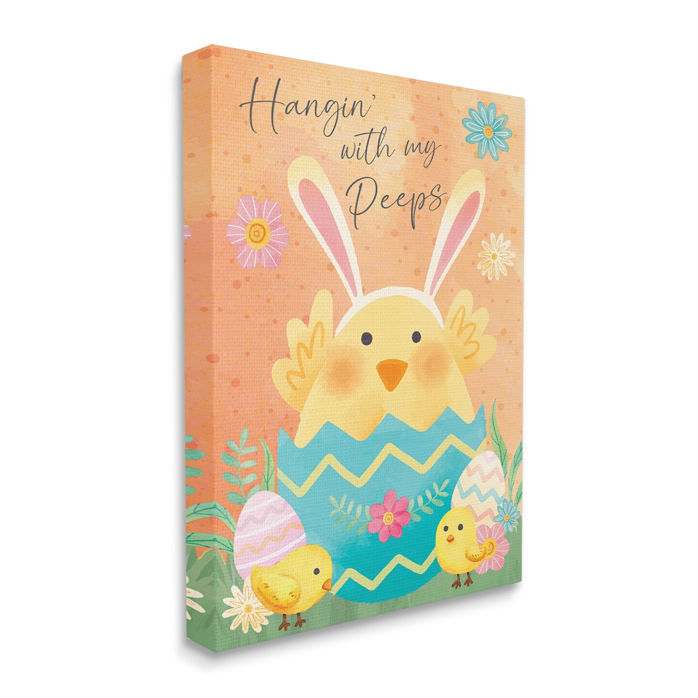 Stupell Industries Hangin&#x27; With My Peeps Chicks Canvas Wall Art