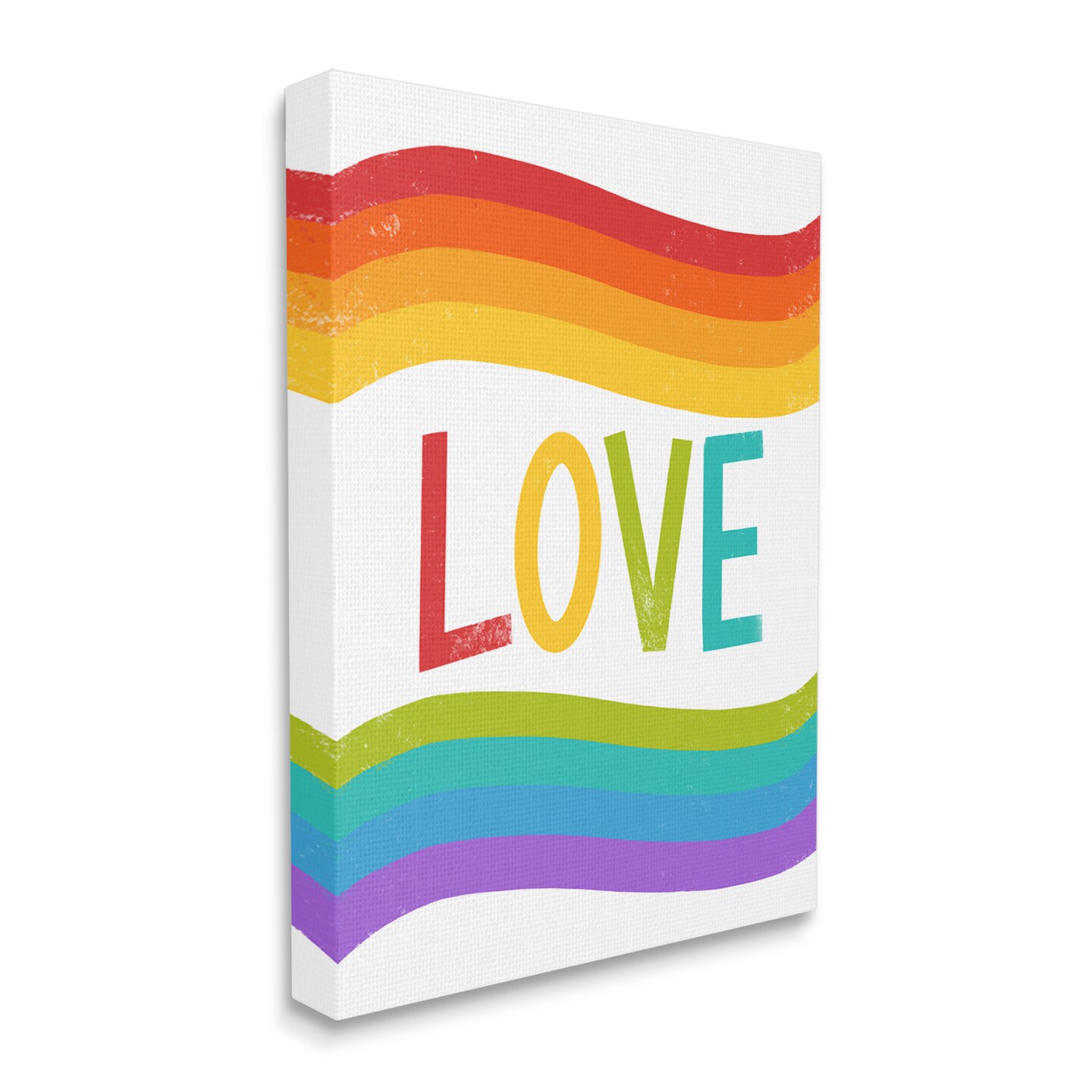 Stupell Industries Rainbow Love Pride Stripes Canvas Wall Art