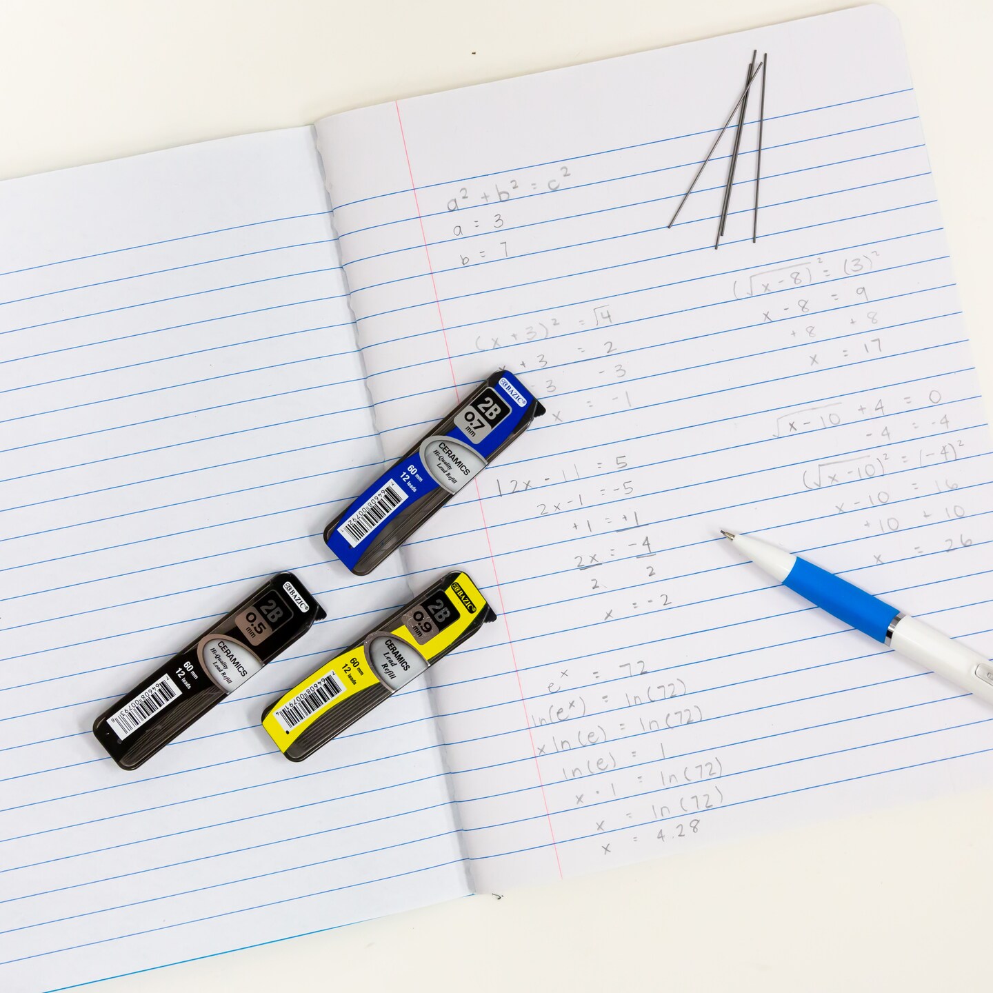BAZIC Mechanical Pencil Lead Ceramics High-Quality 0.5 mm 12Ct. (3/Pack)
