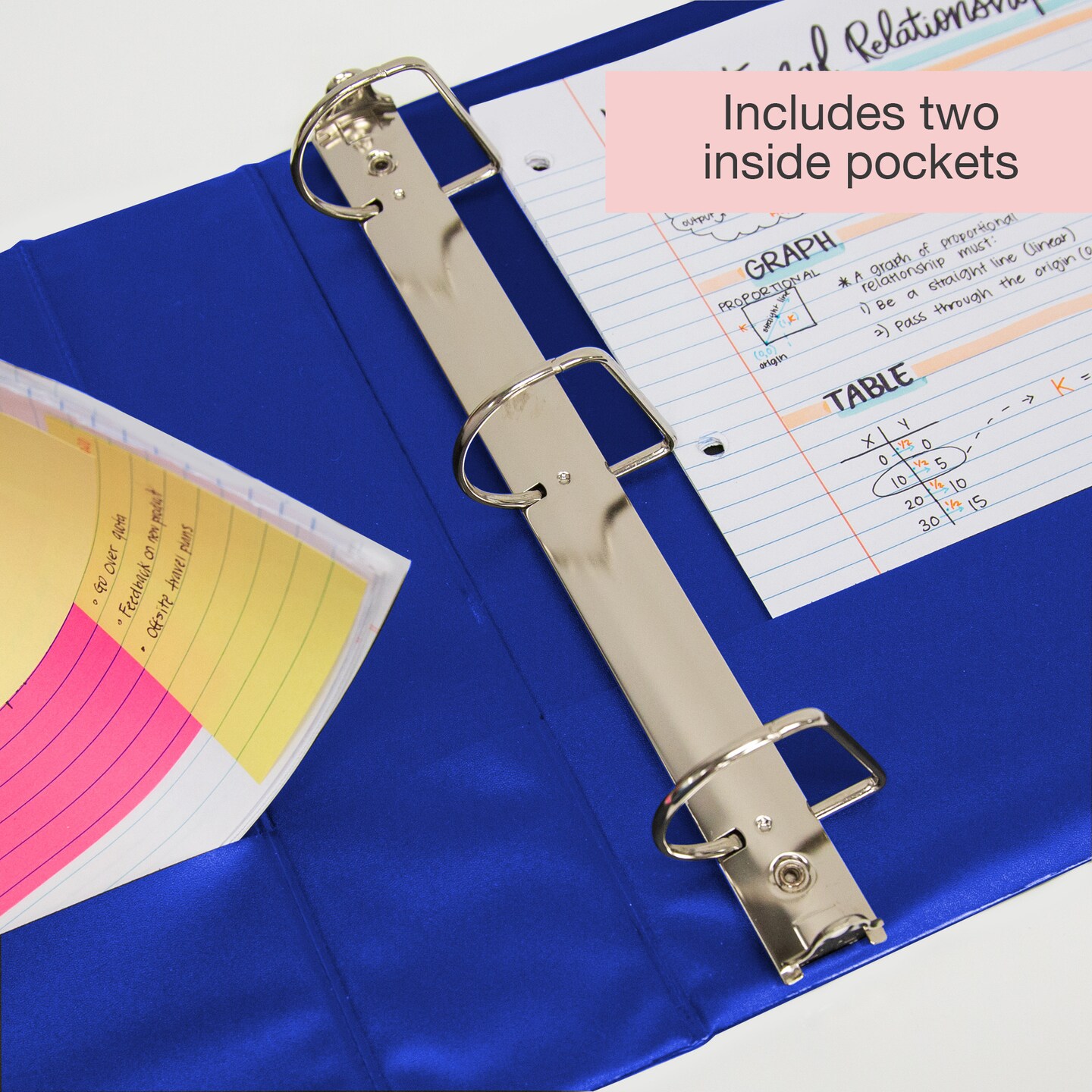 BAZIC Binder View 3&#x22; Blue Slant D-Ring w/ 2 Pockets