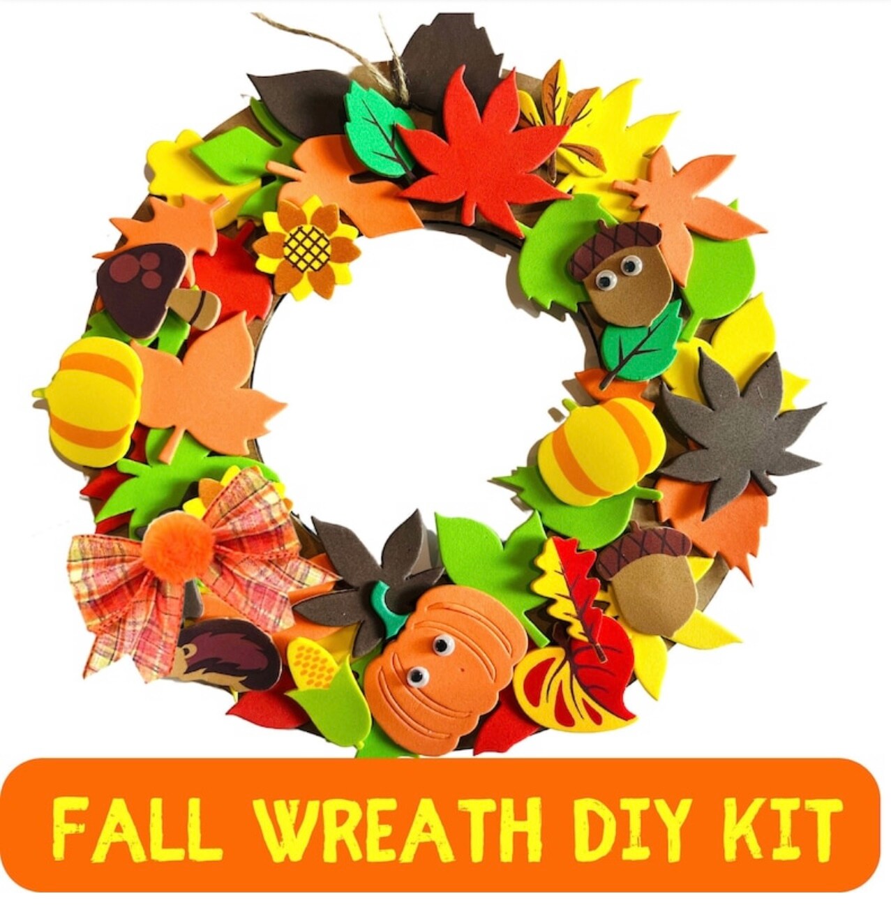 Fall Wreath DIY KIT Thanksgiving Craft kit for Kids MakerPlace by