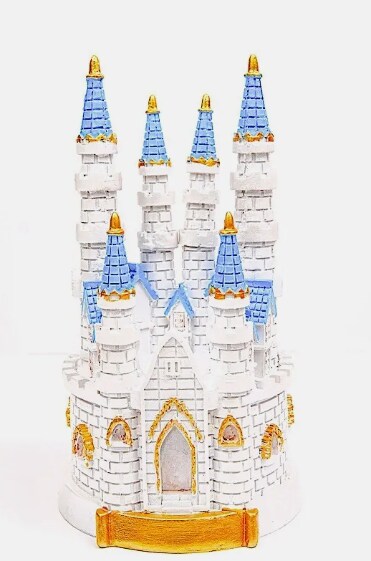 8.5&#x22; White and Blue Princess Castle Cake Topper
