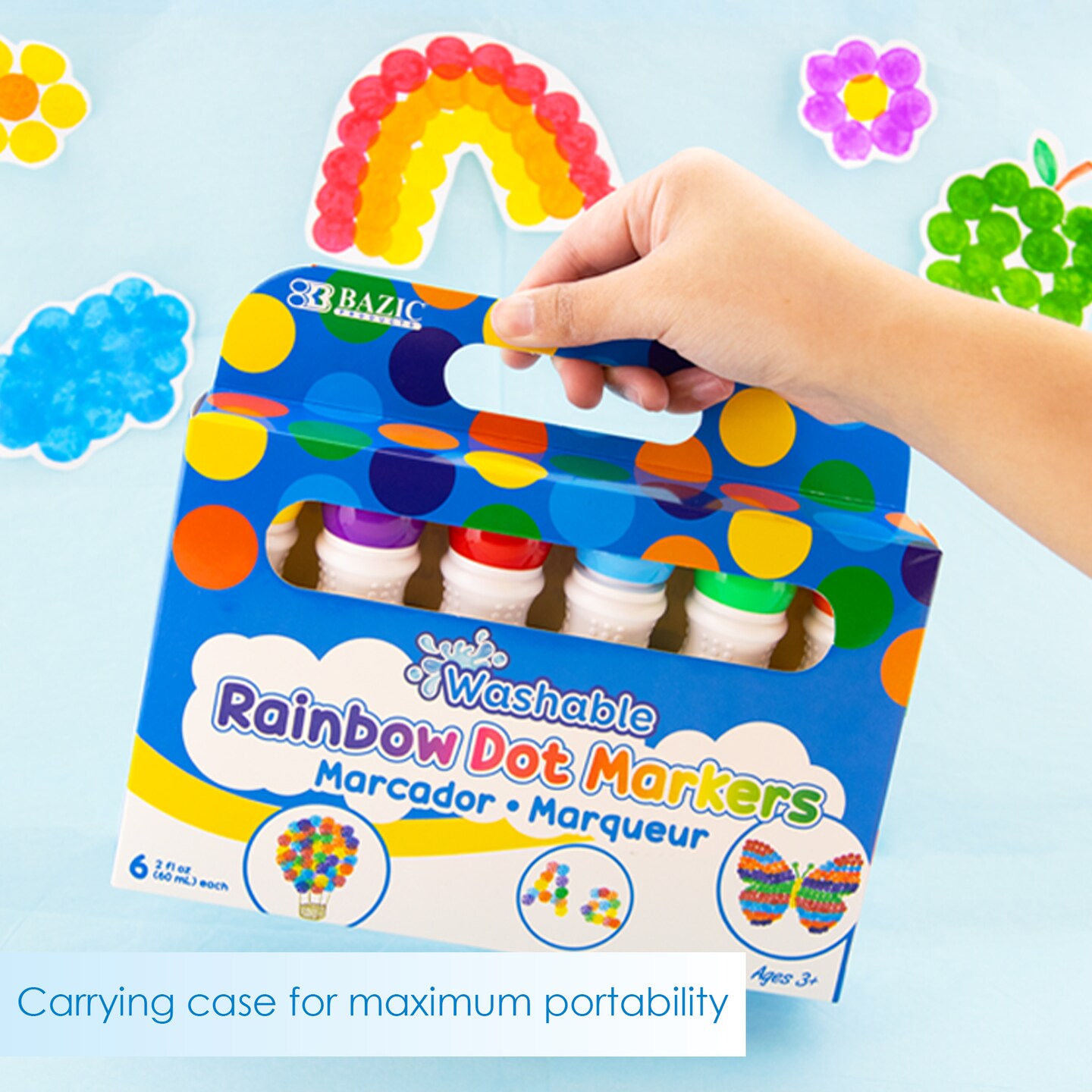 BAZIC Dot Markers Washable (6 Color/Pack)