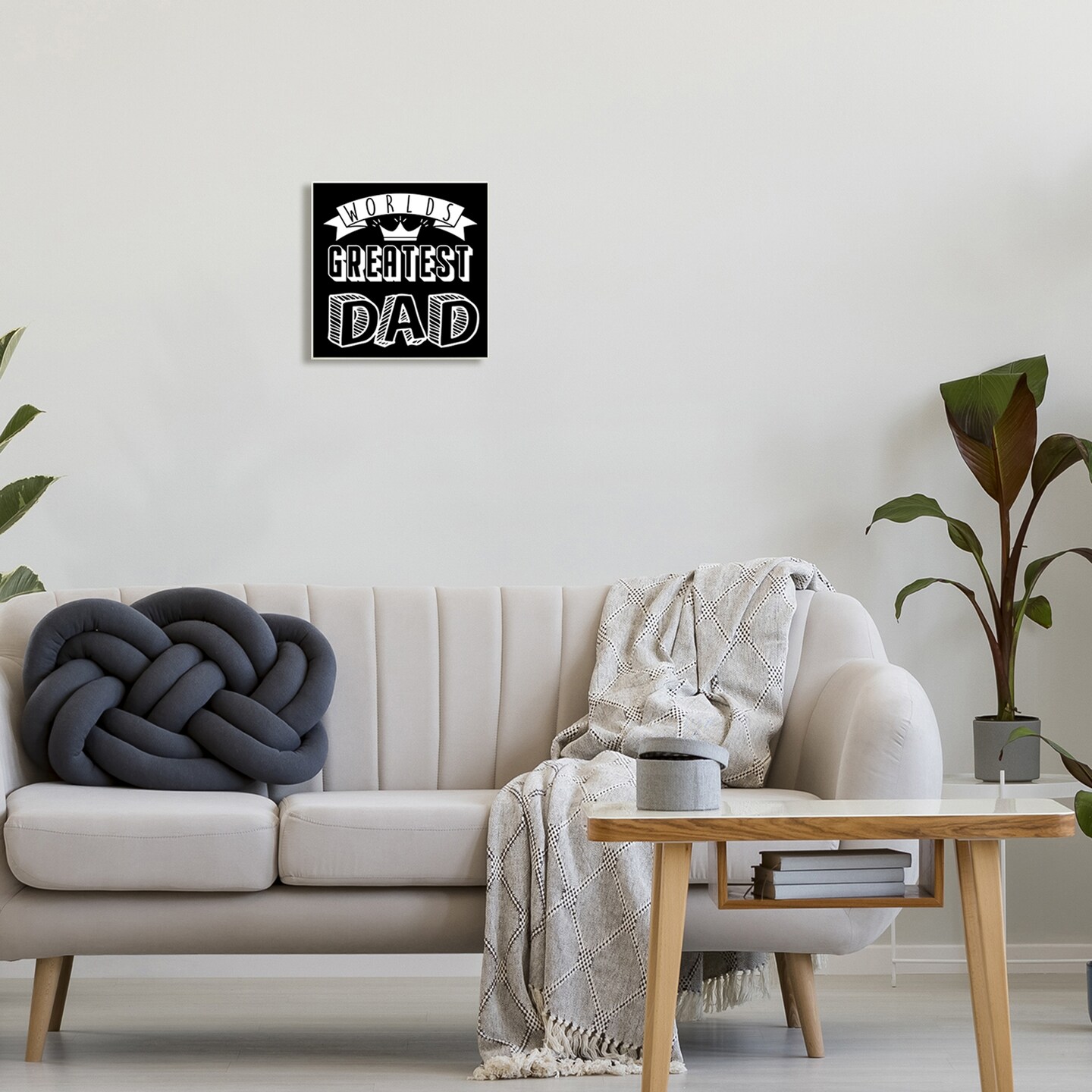 Stupell Industries Worlds Greatest Dad and Crown Wall Plaque Art