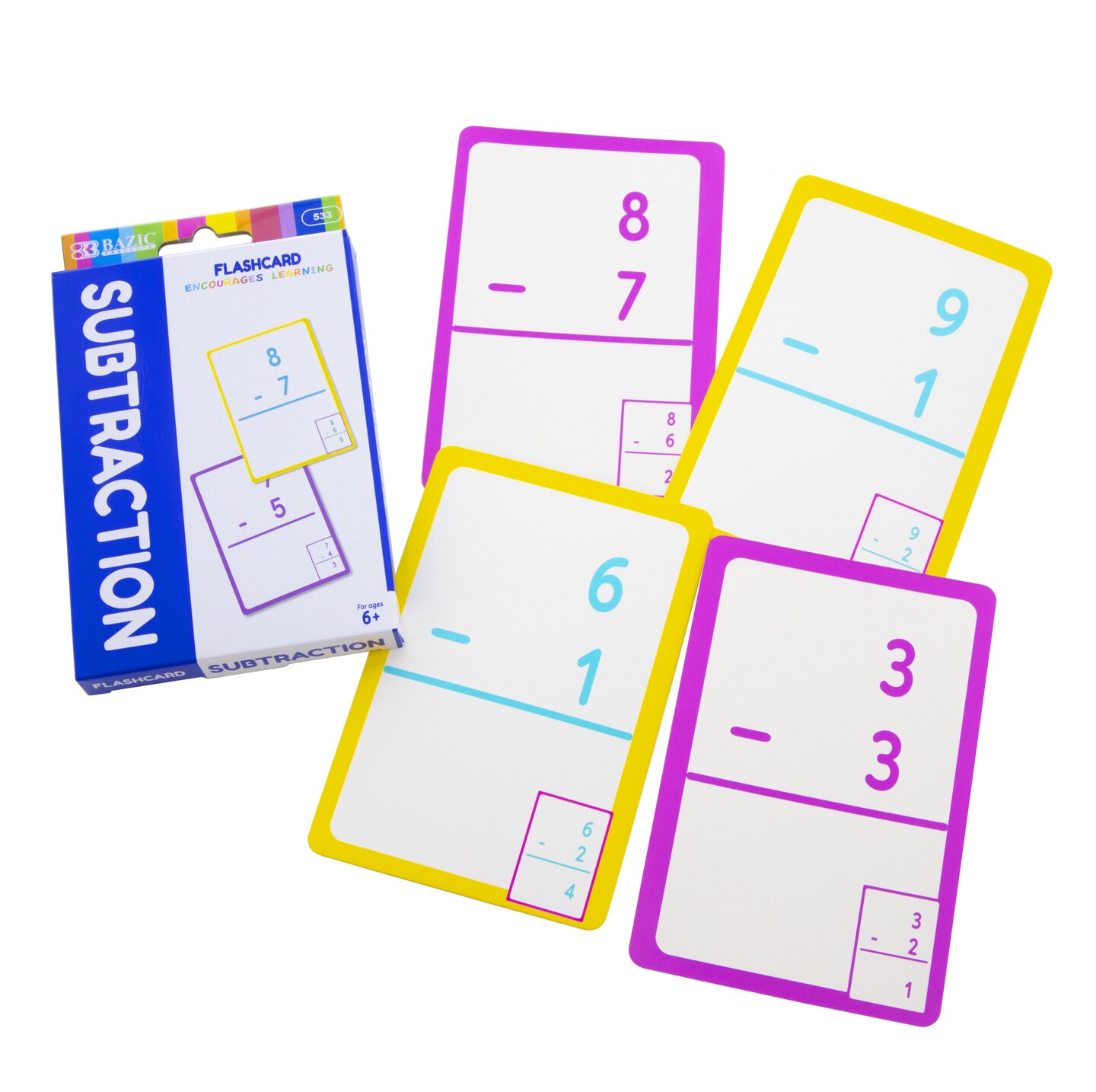 BAZIC Flash Cards Subtraction (36/Pack)