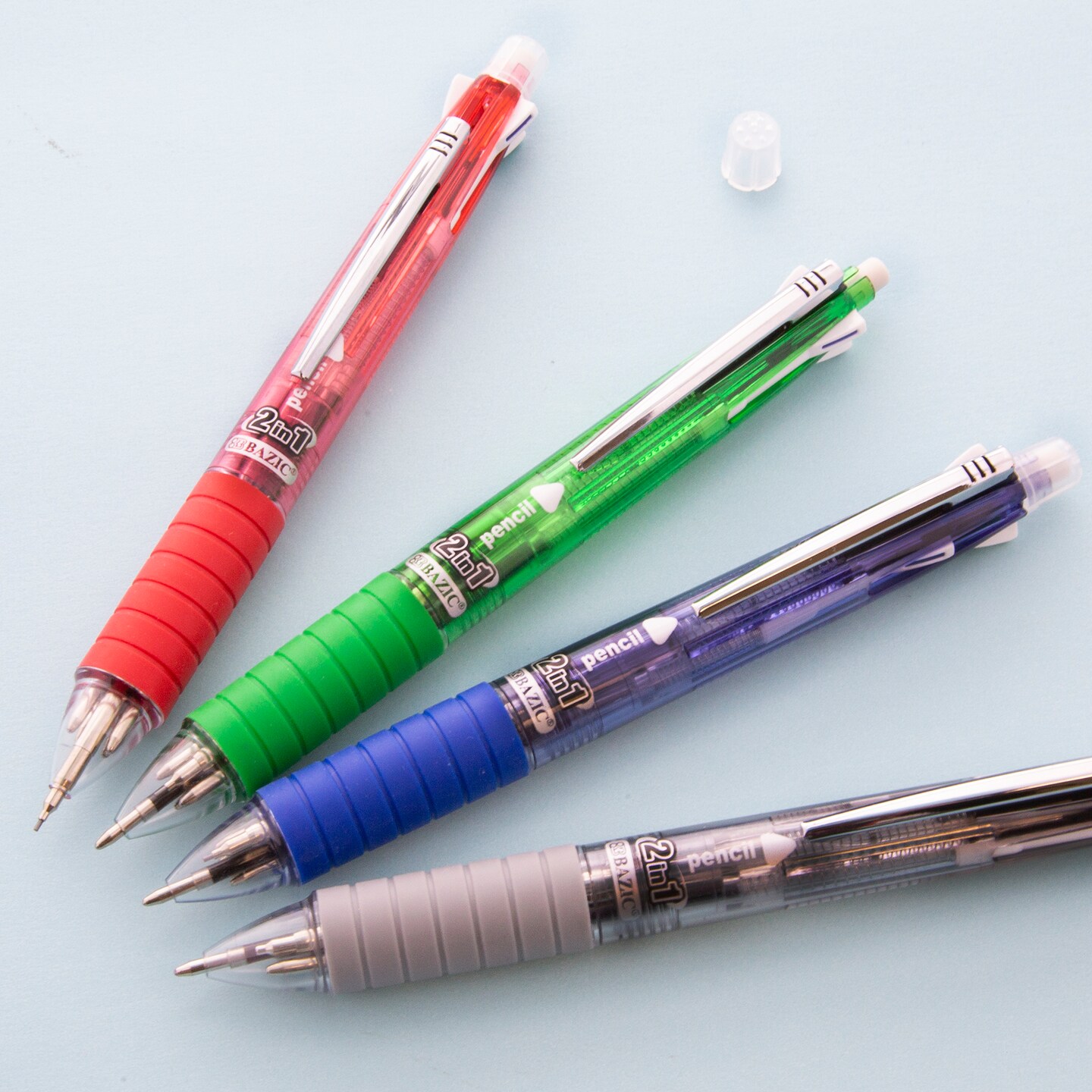 BAZIC 2-In-1 Mechanical Pencil &#x26; 4-Color Pen w/ Cushion Grip