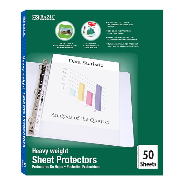 BAZIC Sheet Protectors Heavy Weight Top Loading (50/Box)