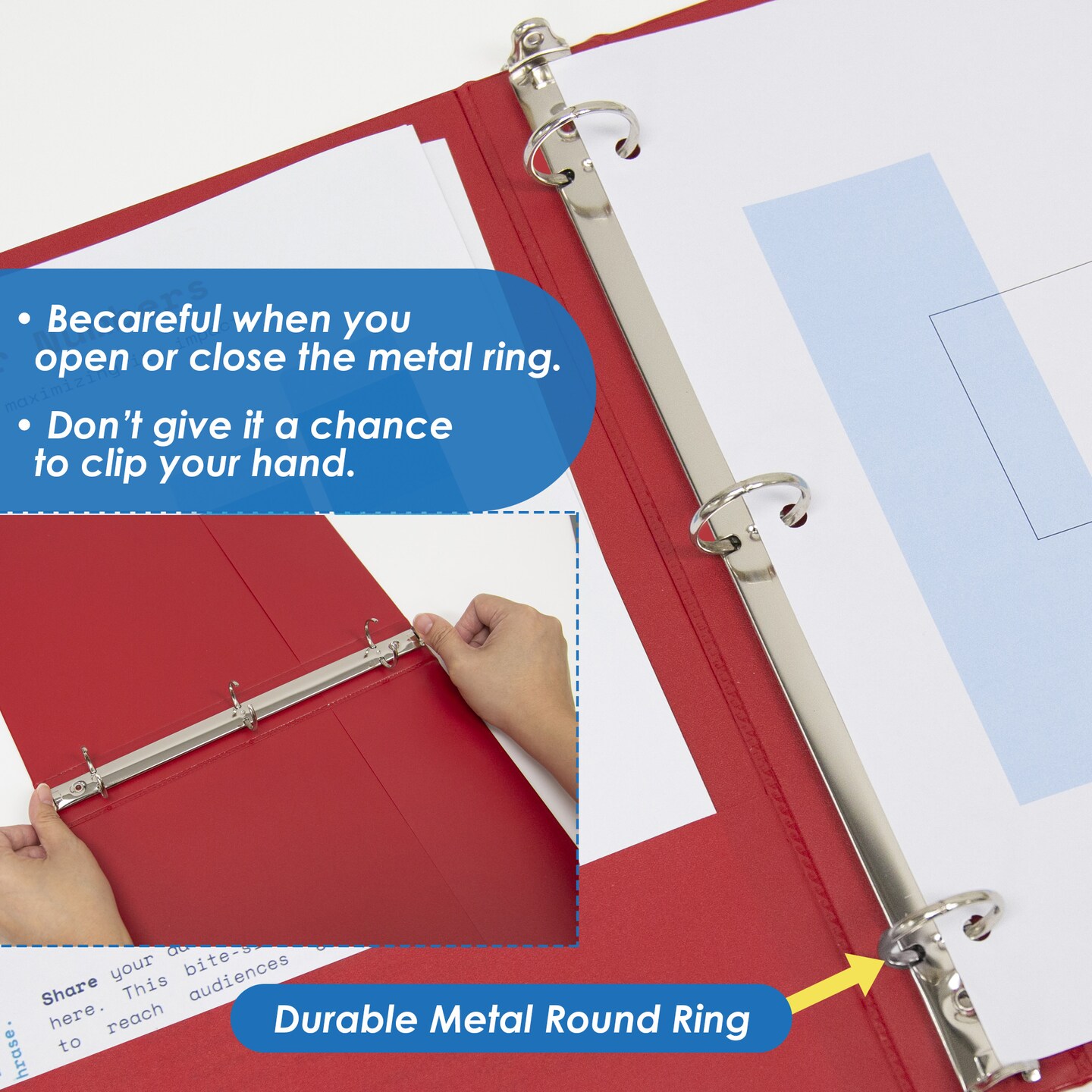 BAZIC 1.5&#x22; 3-Ring View Binder w/ 2-Pockets (11 Color Available)