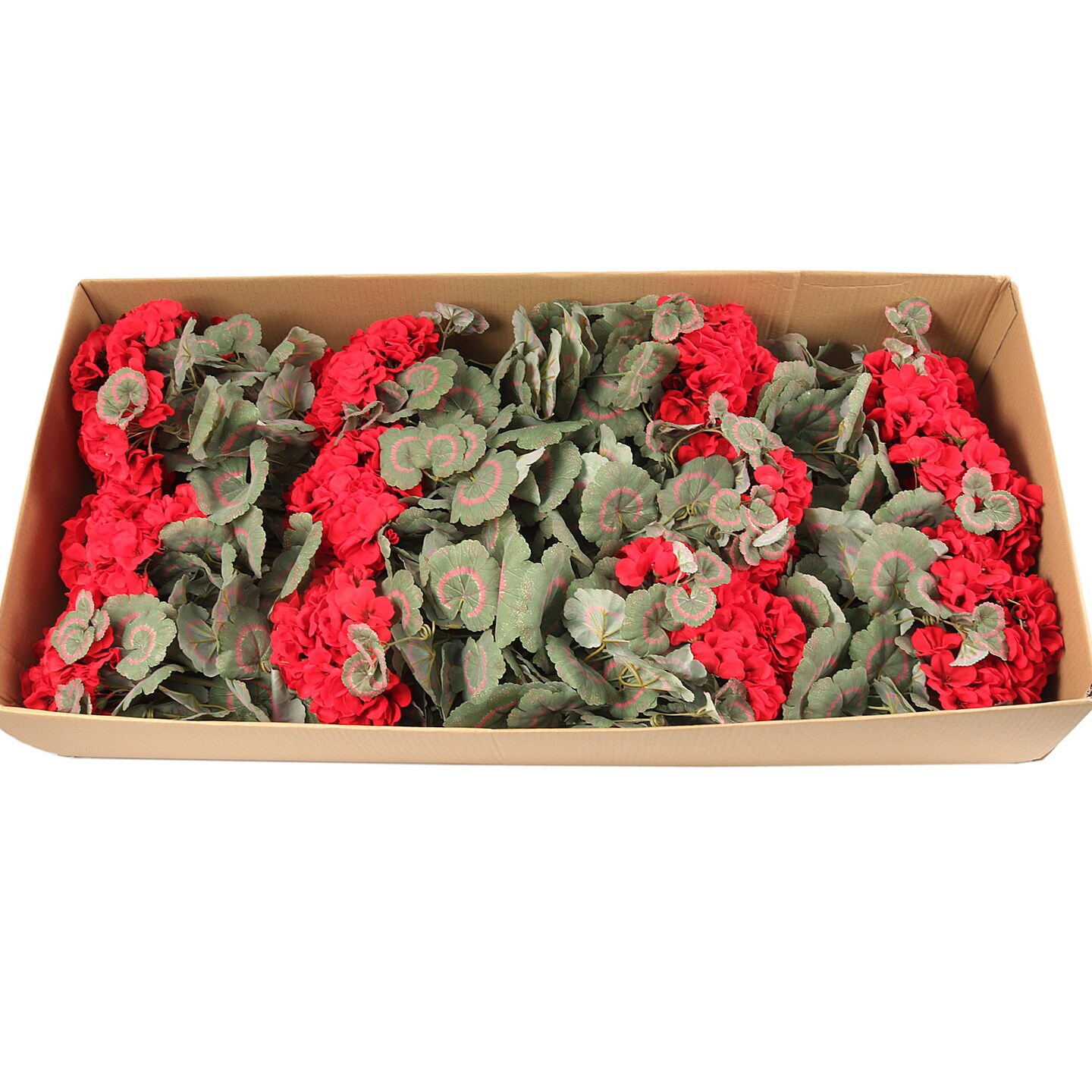 12-Pack: Red Geranium Bush - 7 Silk Flowers & Lush Leaves, Indoor/Outdoor Decor, DIY Crafts, Home & Event Arrangements - Spring & Summer Blooms, Floral Home by Artificial Flowers