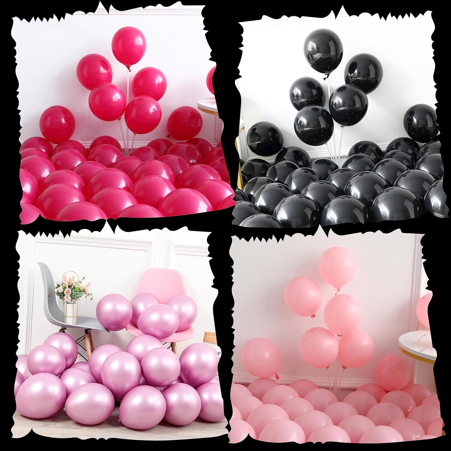 Pink and Black Balloon Garland Arch Kit, 153pcs Black Magenta Baby Pink and Chrome Pink Balloons for Girls Birthday Decoration Sweet 16 Party Supplies Bridal Shower Graduation Decor (Pink)