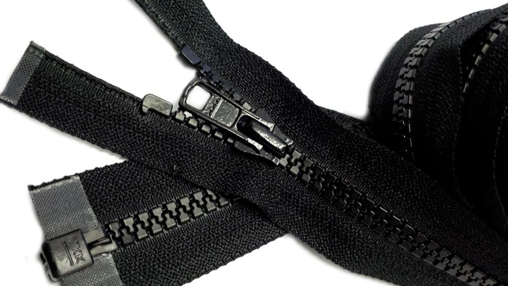 27&#x22; Ski &#x26; Sport Jacket Zipper ~ YKK #5Vislon Molded Plastic ~ Separating - 580 Black (1 Zippers/Pack) Made in USA