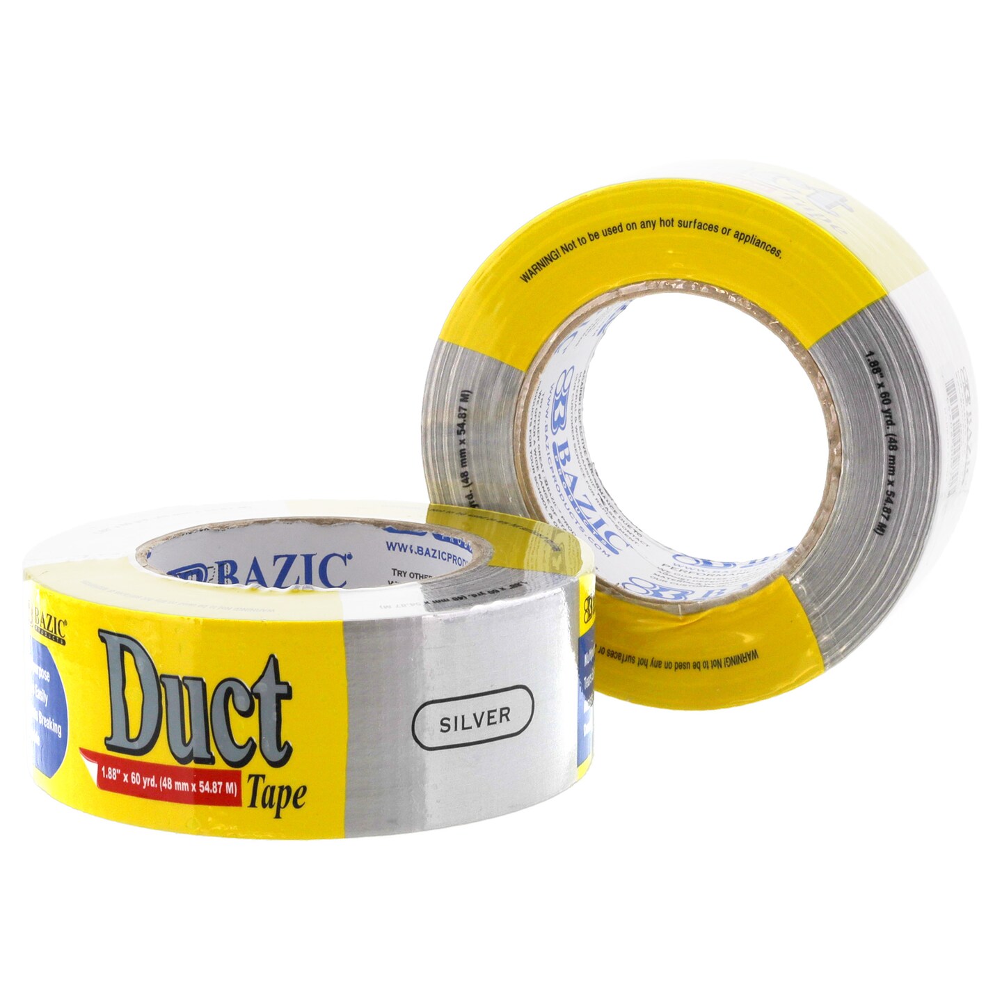 BAZIC 1.88&#x22; X 60 Yards Silver Duct Tape