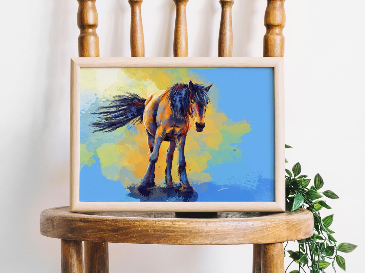 Horse Art Print, Colorful Animal Painting Wall Decor, Horse Lover Gifts ...