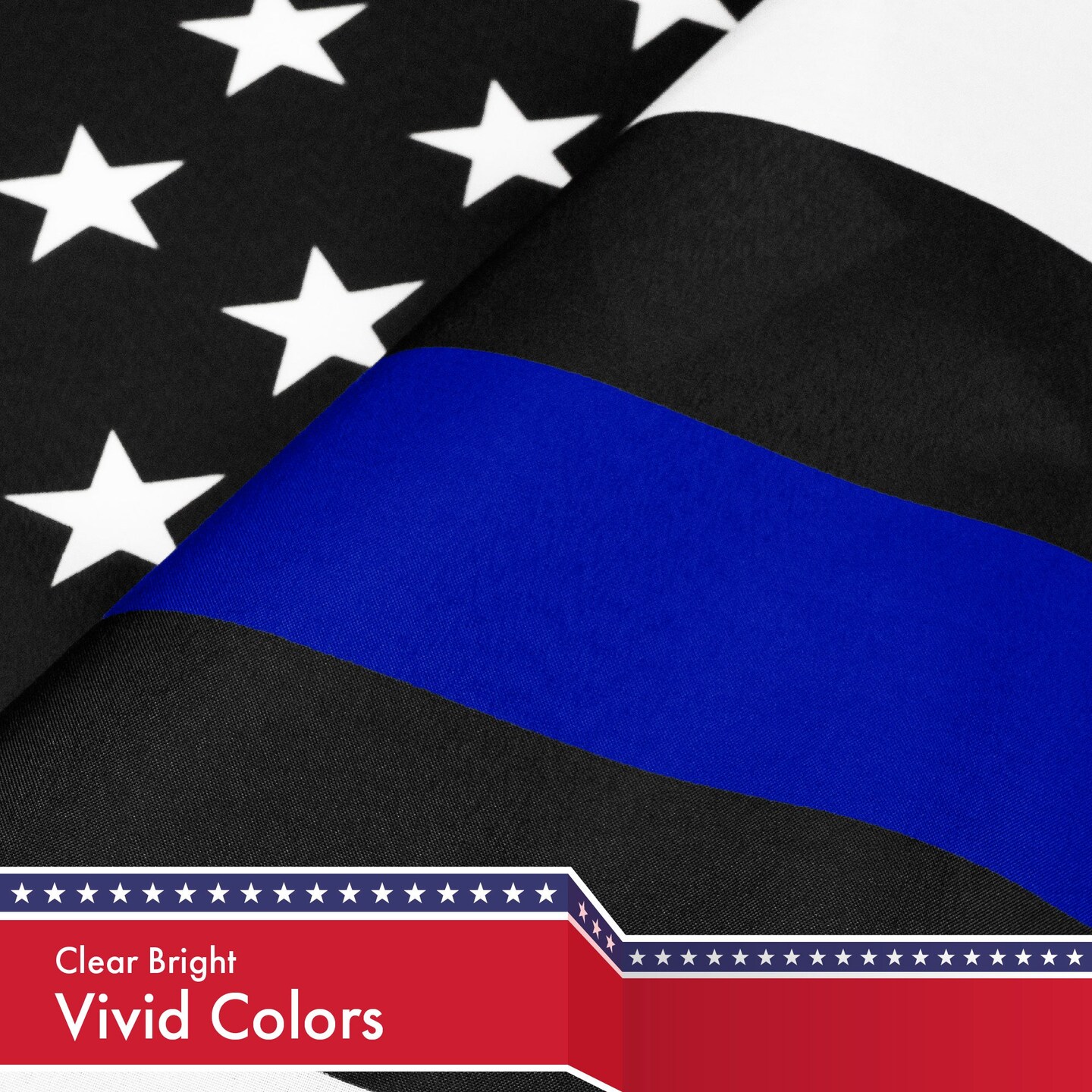 G128 Combo Pack: USA American Flag 3x5 Ft 150D Printed Stars &#x26; Thin Blue Line Flag 3x5 Ft 150D Printed