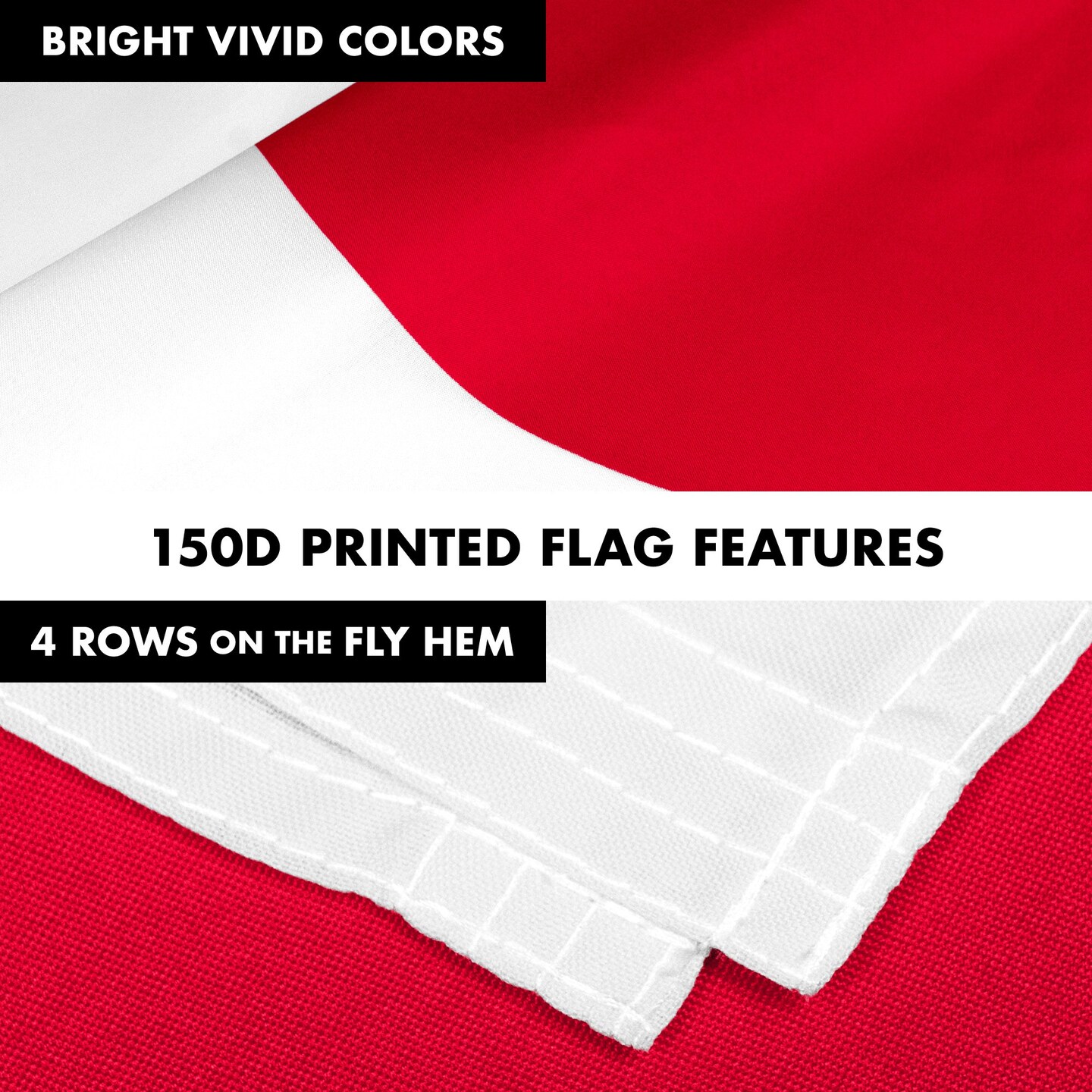 G128 Combo Pack: 6 Feet Tangle Free Spinning Flagpole (Black) Japan Japanese Flag 3x5 ft Printed 150D Brass Grommets (Flag Included) Aluminum Flag Pole