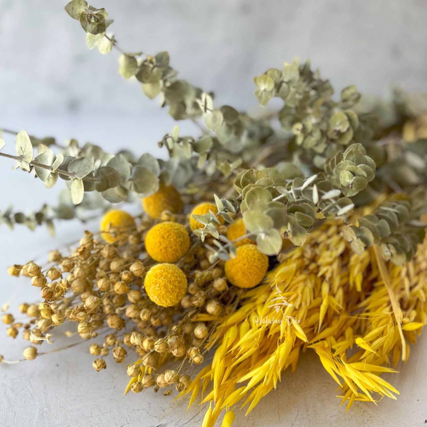 Sunny Spring Bouquet - Dried Flower Bouquet Rustic Home Décor Gift - Holiday Tree
