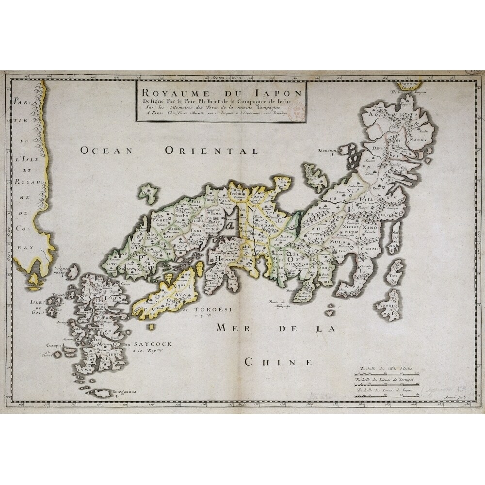 Map Of Japan By The Father Philippe Briet Poster Print