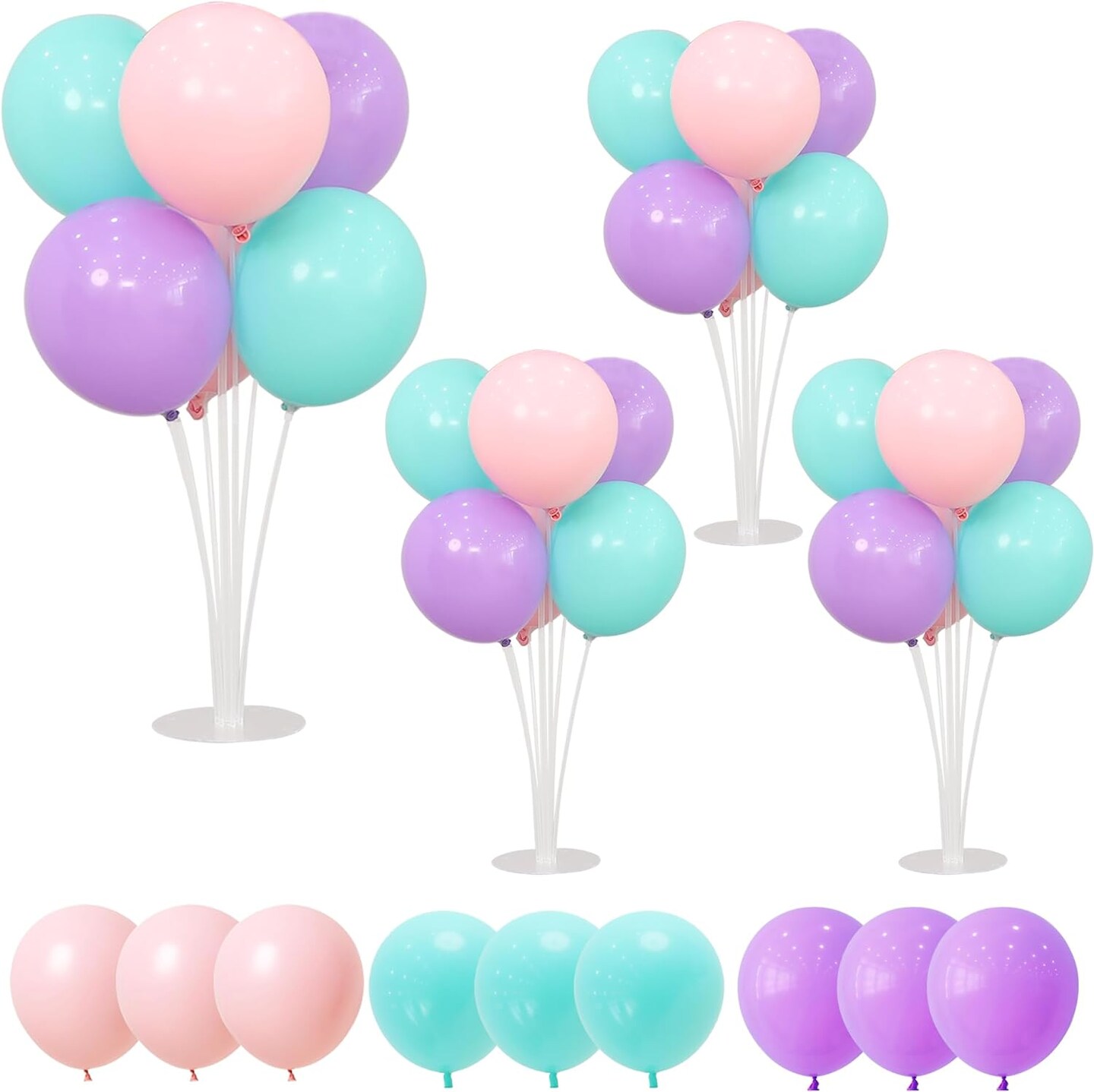 Balloon Centerpieces Stands For Tables Birthday Party Decorations Supplies For Girls With Pastel Balloons