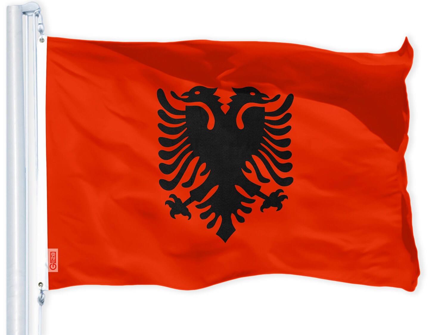 G128 Combo Pack: USA American Flag 3x5 Ft 150D Printed Stars &#x26; Albania Flag 3x5 Ft 150D Printed