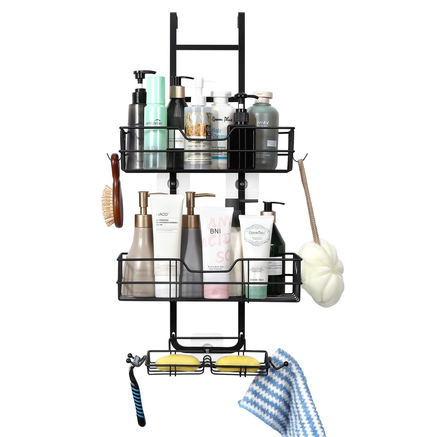 Over the Door Shower Caddy Adjustable Hanging Organizer Shelf Rustproof